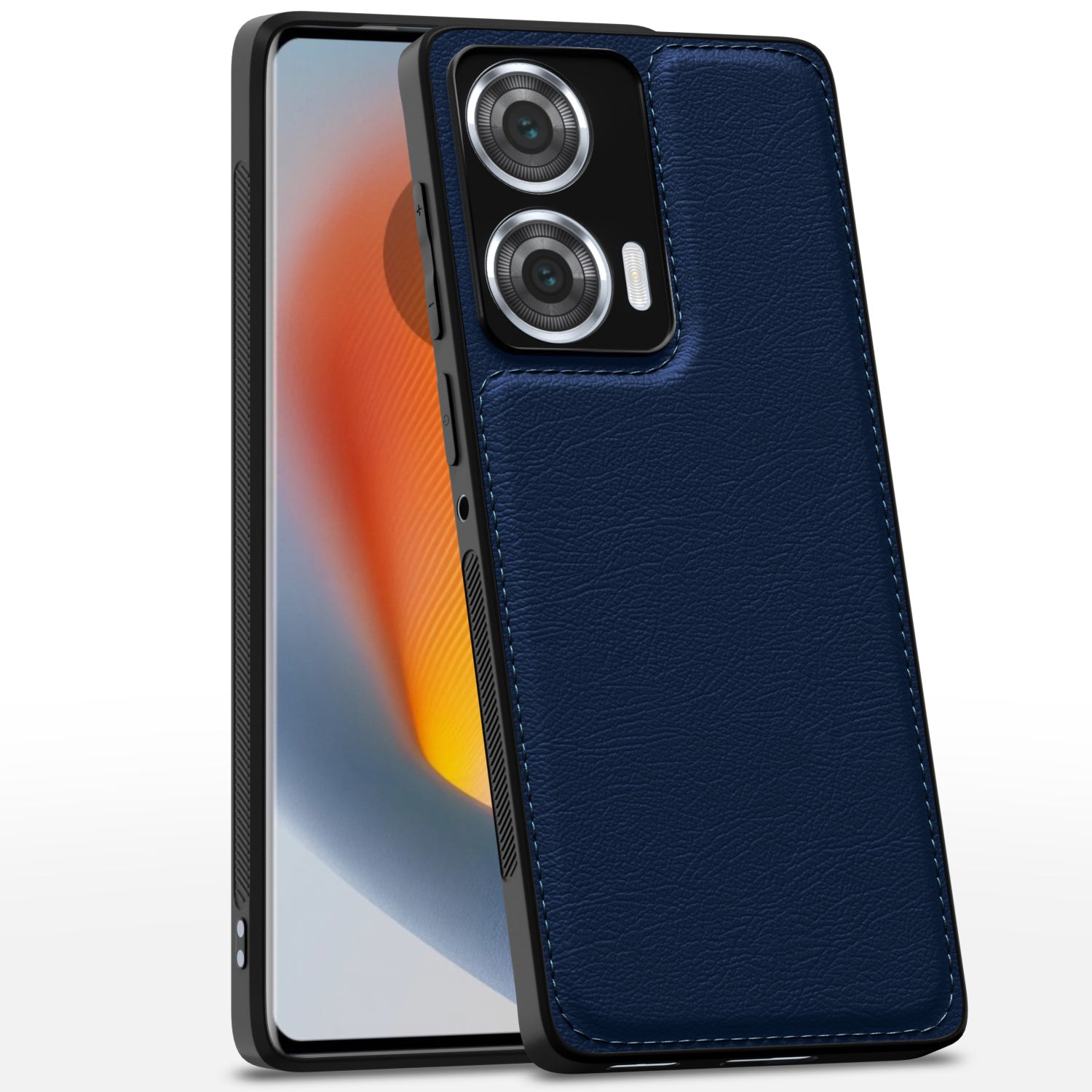 Moto Edge 50 Fusion 5G LeatherBack Back Cover – Blue