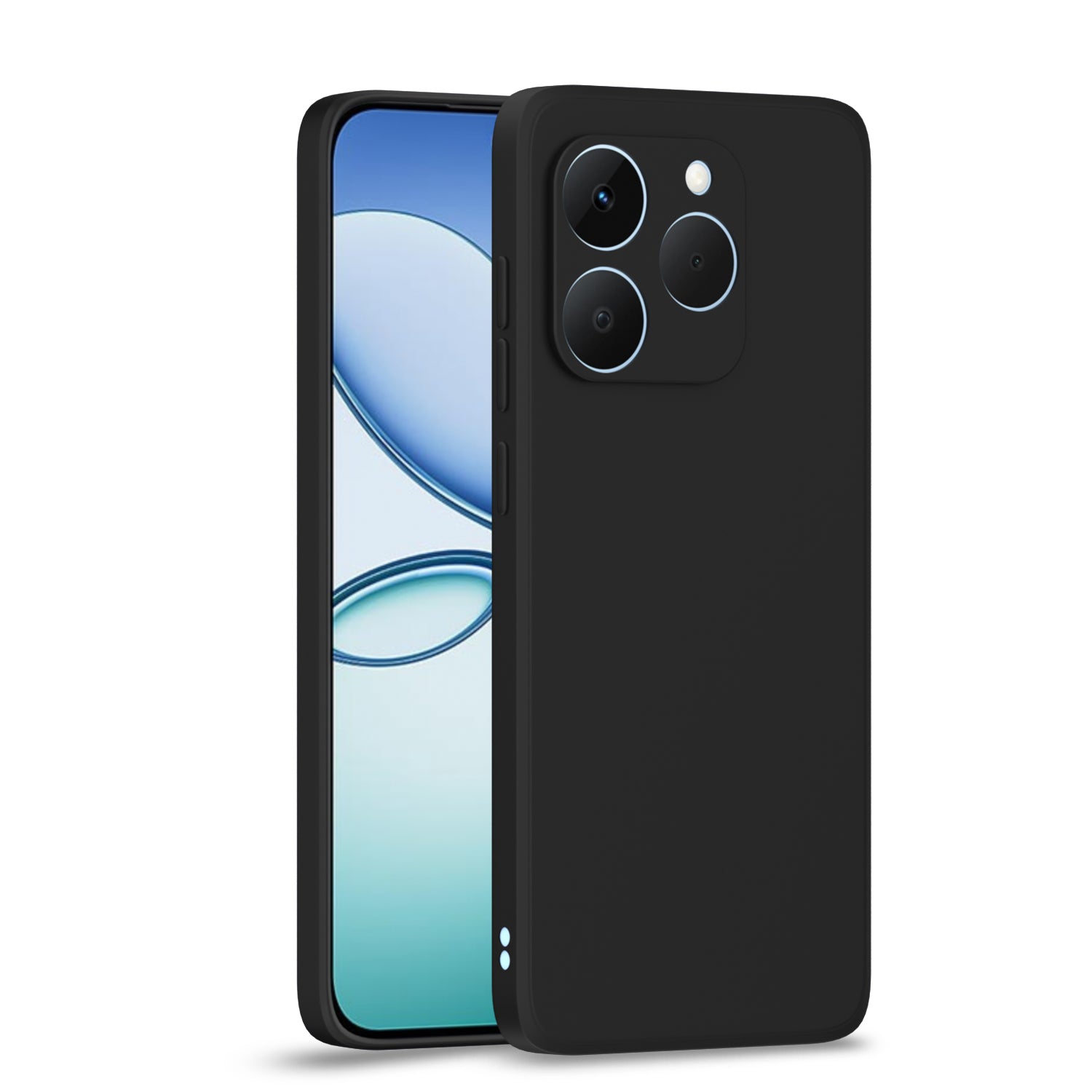 Pikkme Realme 15T 5G Liquid Silicone black mobile back cover