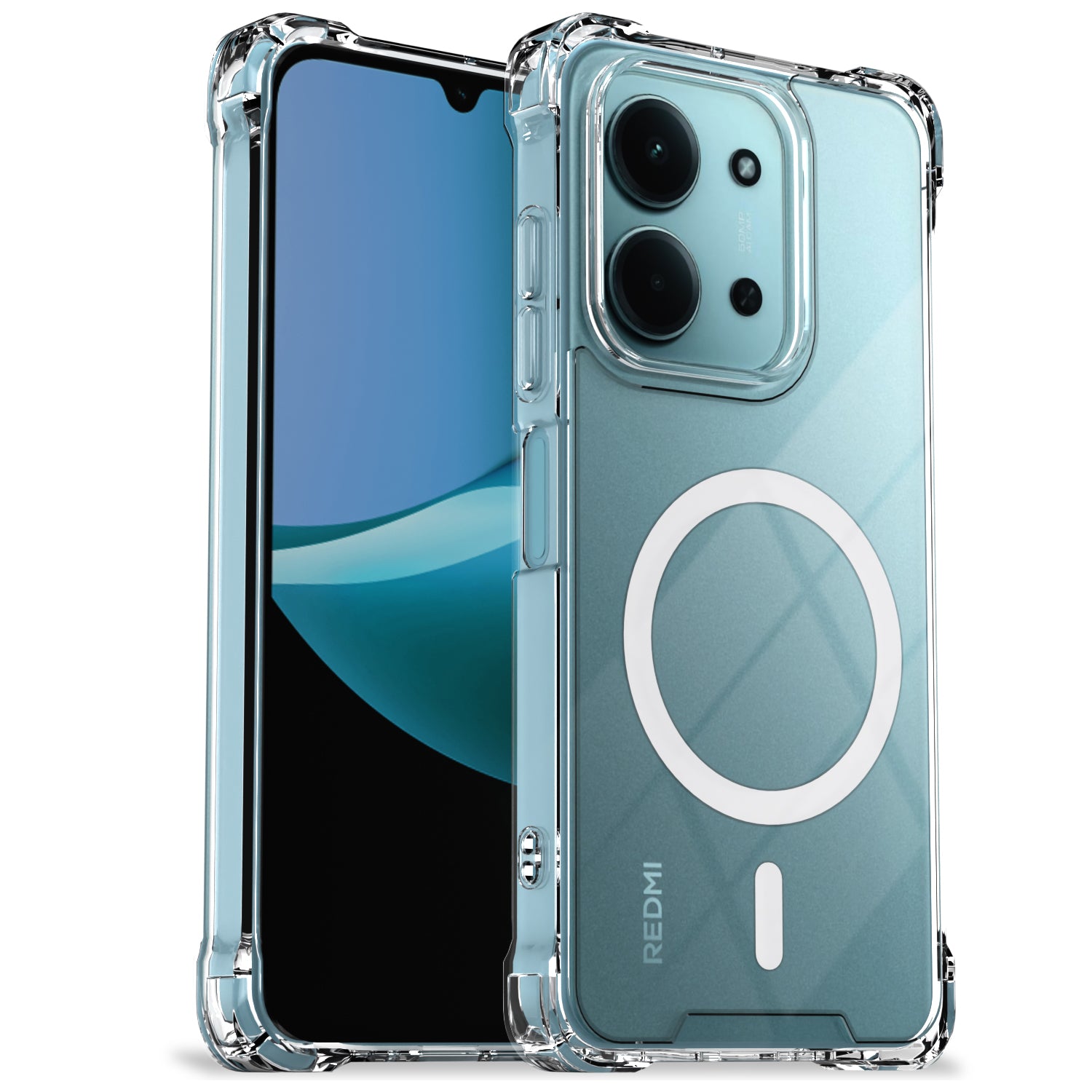 Pikkme transparent mag-safe MagSafe phone cover for Redmi 15c 5G