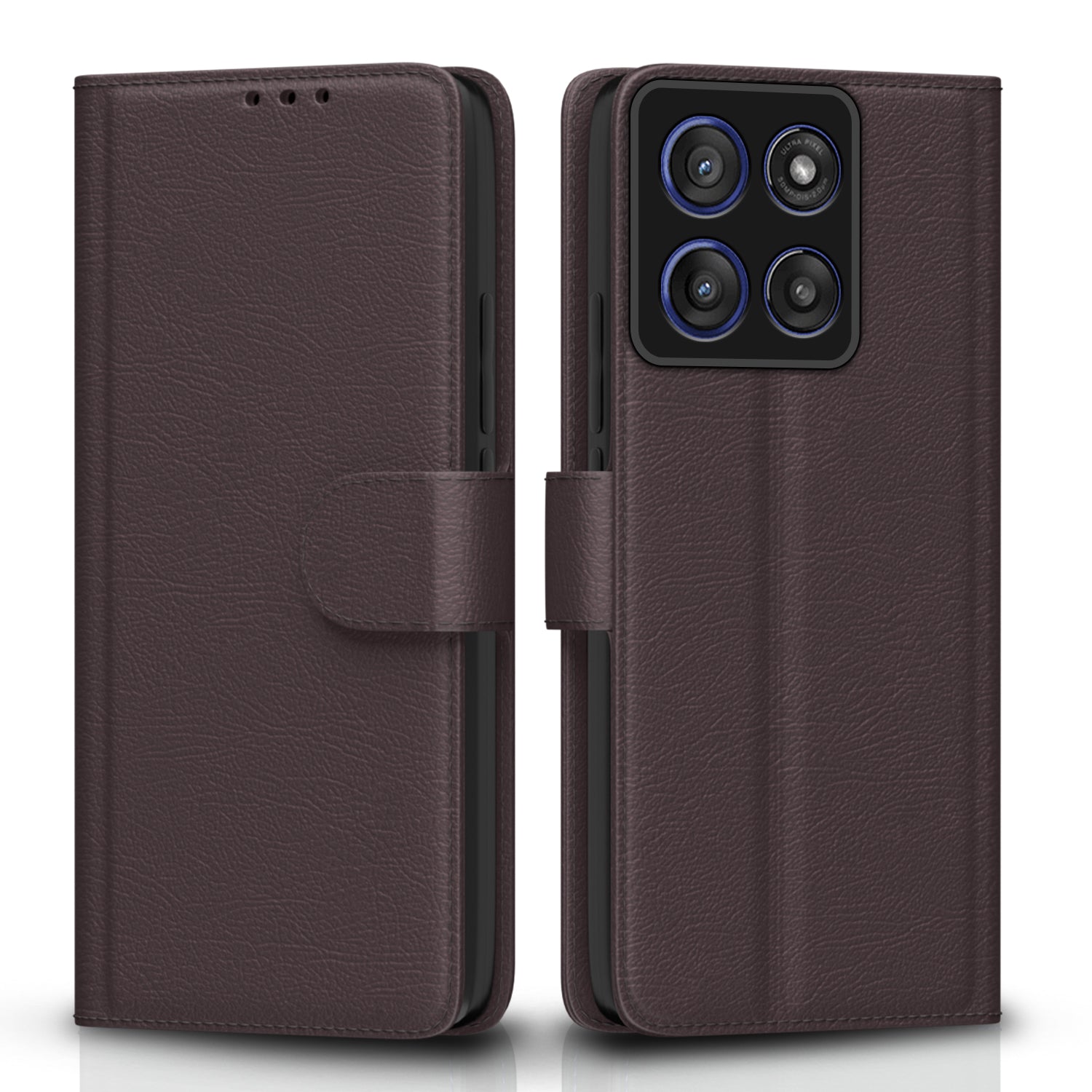 Pikkme Motorola Moto Edge 60 Pro 5G Vintage Flip Cover (Coffee)