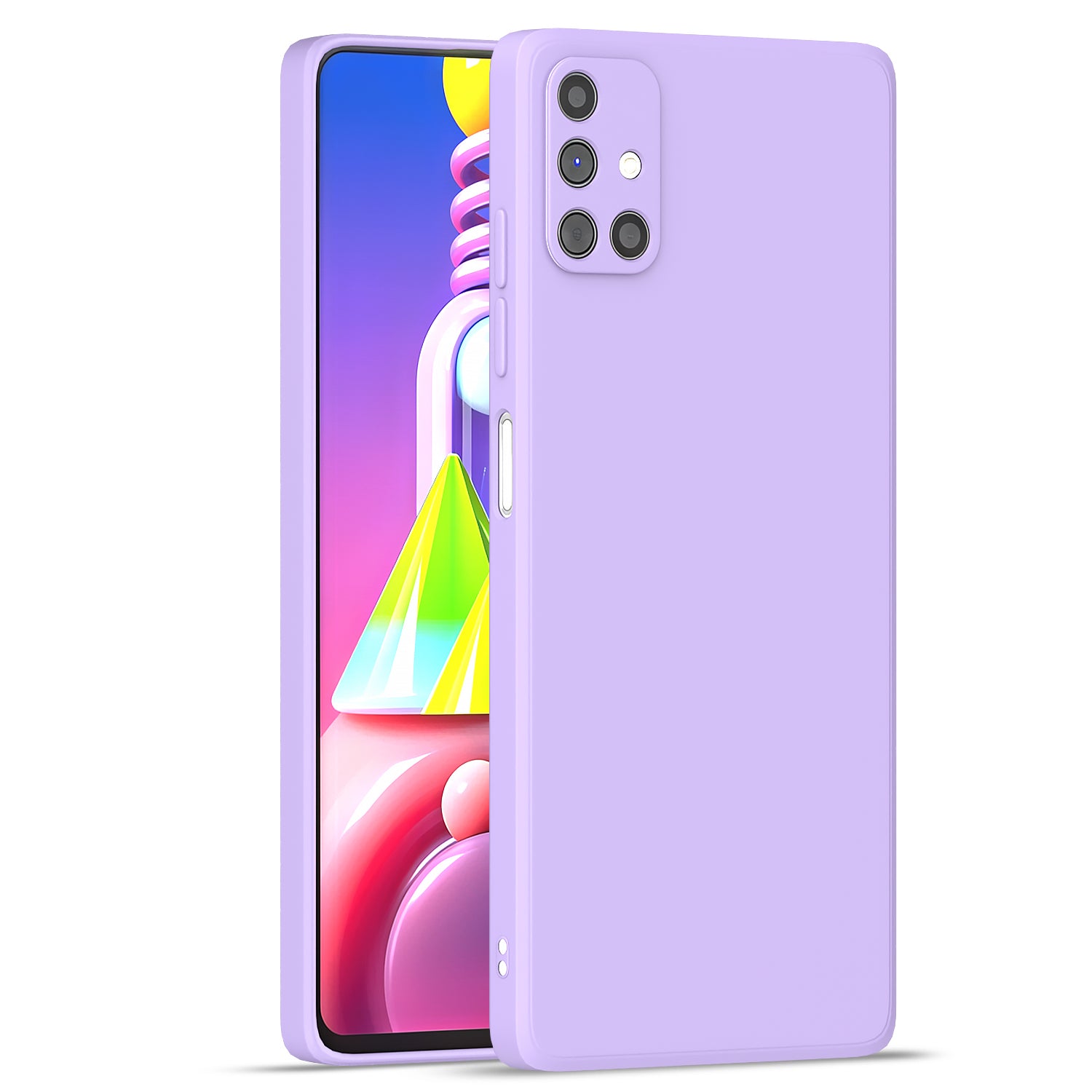 Pikkme Samsung Galaxy M51 Soft Matte Liquid Silicone Back Cover - Purple