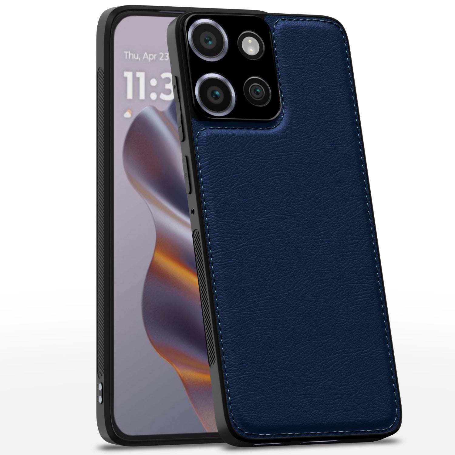 Moto Edge 50 5G LeatherBack Back Cover – Blue