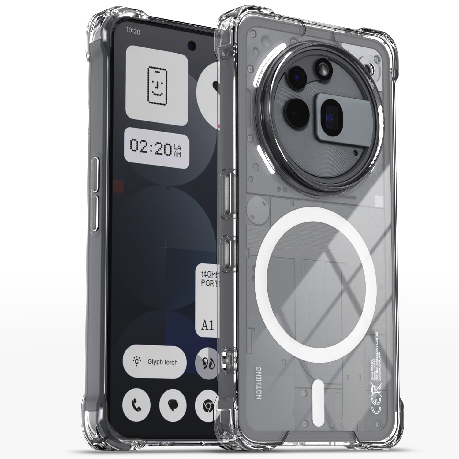 Pikkme Nothing Phone 3a Pro 5G PC + TPU Mag-Safe Clear Transparent Back Cover (Transparent)