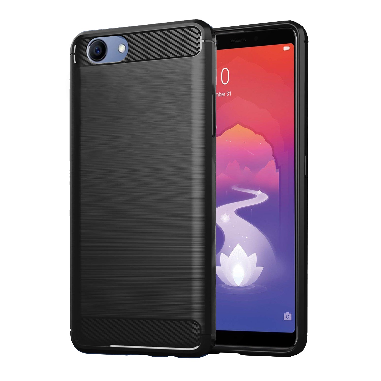 Pikkme Realme 1 Hybrid Carbon Fiber Back Cover - Black