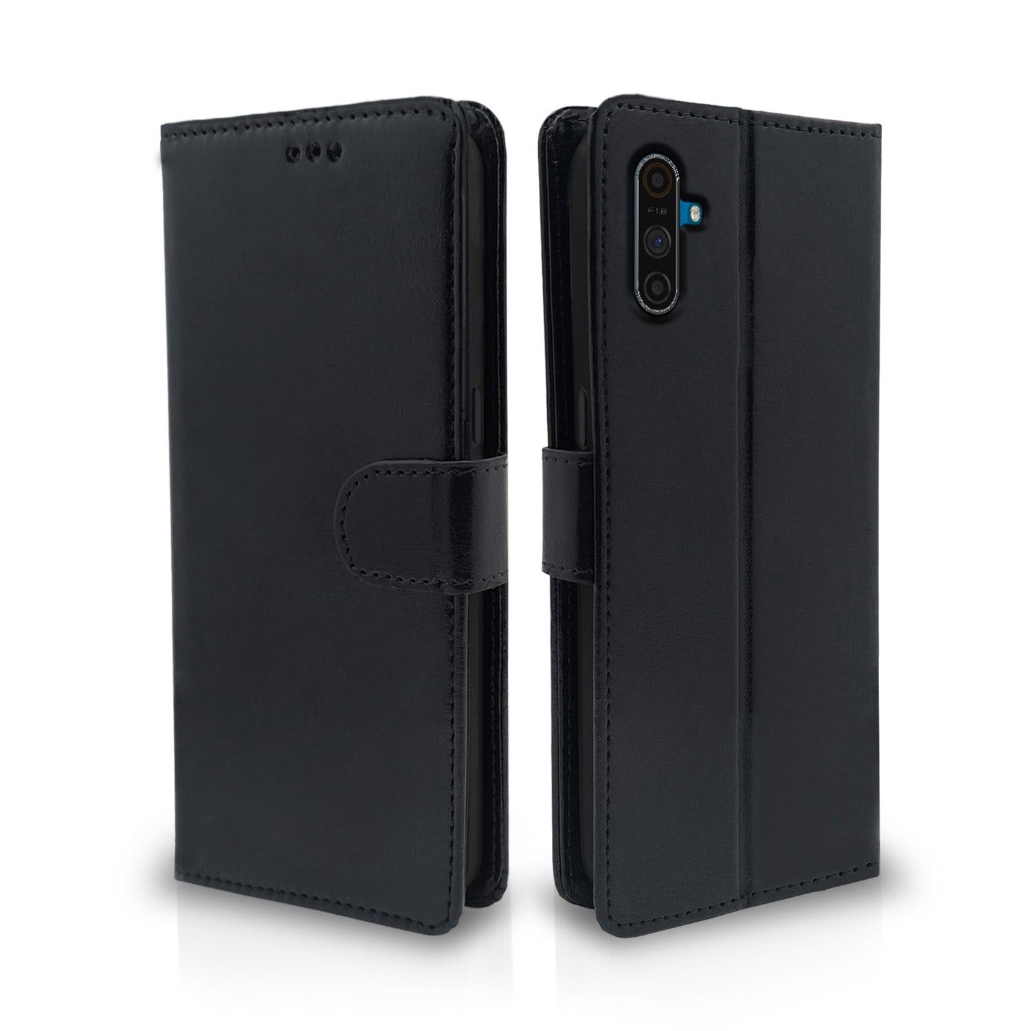 Pikkme Realme C3 Vintage Flip Cover | Black