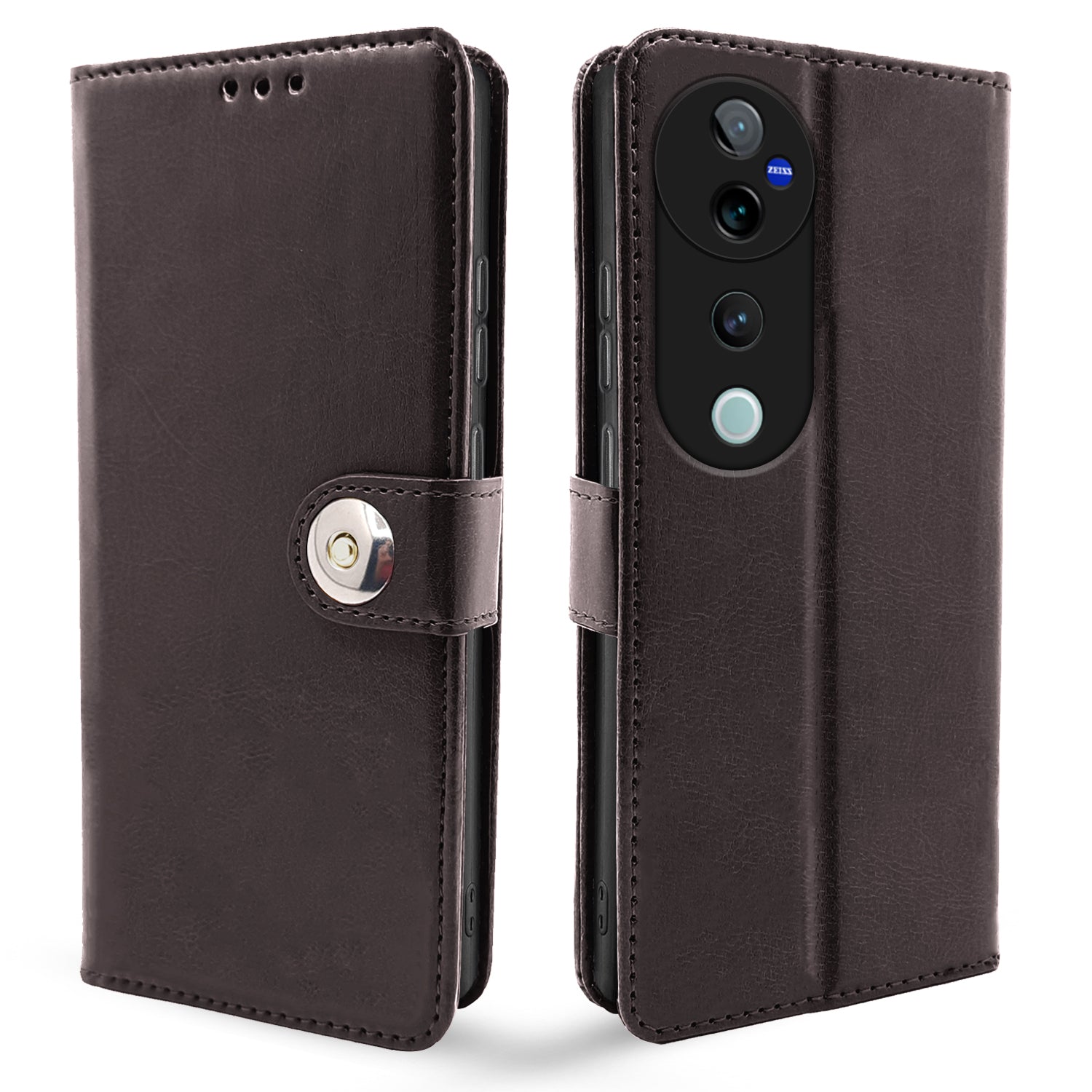Pikkme coffee flip cover for Vivo V40 Pro 5G
