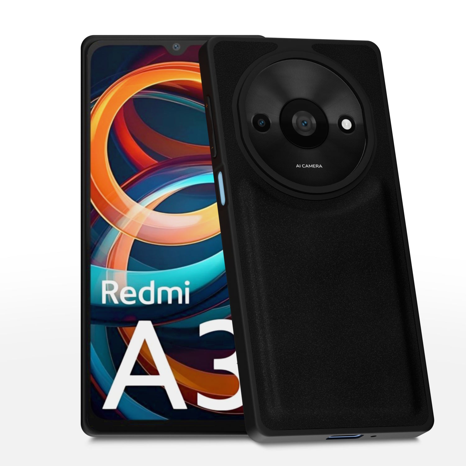 Redmi A3 (2024) / Redmi A3x / Poco C61 Premium Leather Back Cover by Pikkme - Black