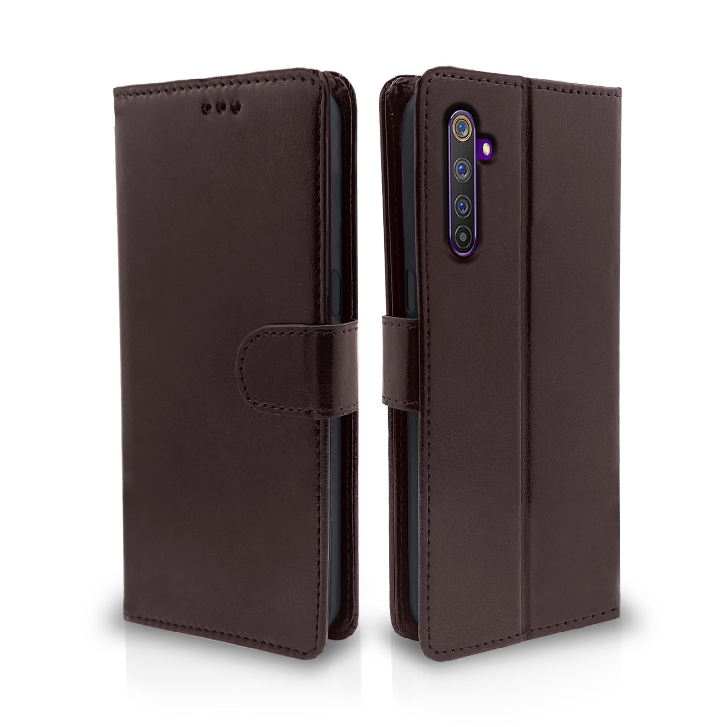 Pikkme Realme 6 Pro Vintage Flip Cover | Coffee