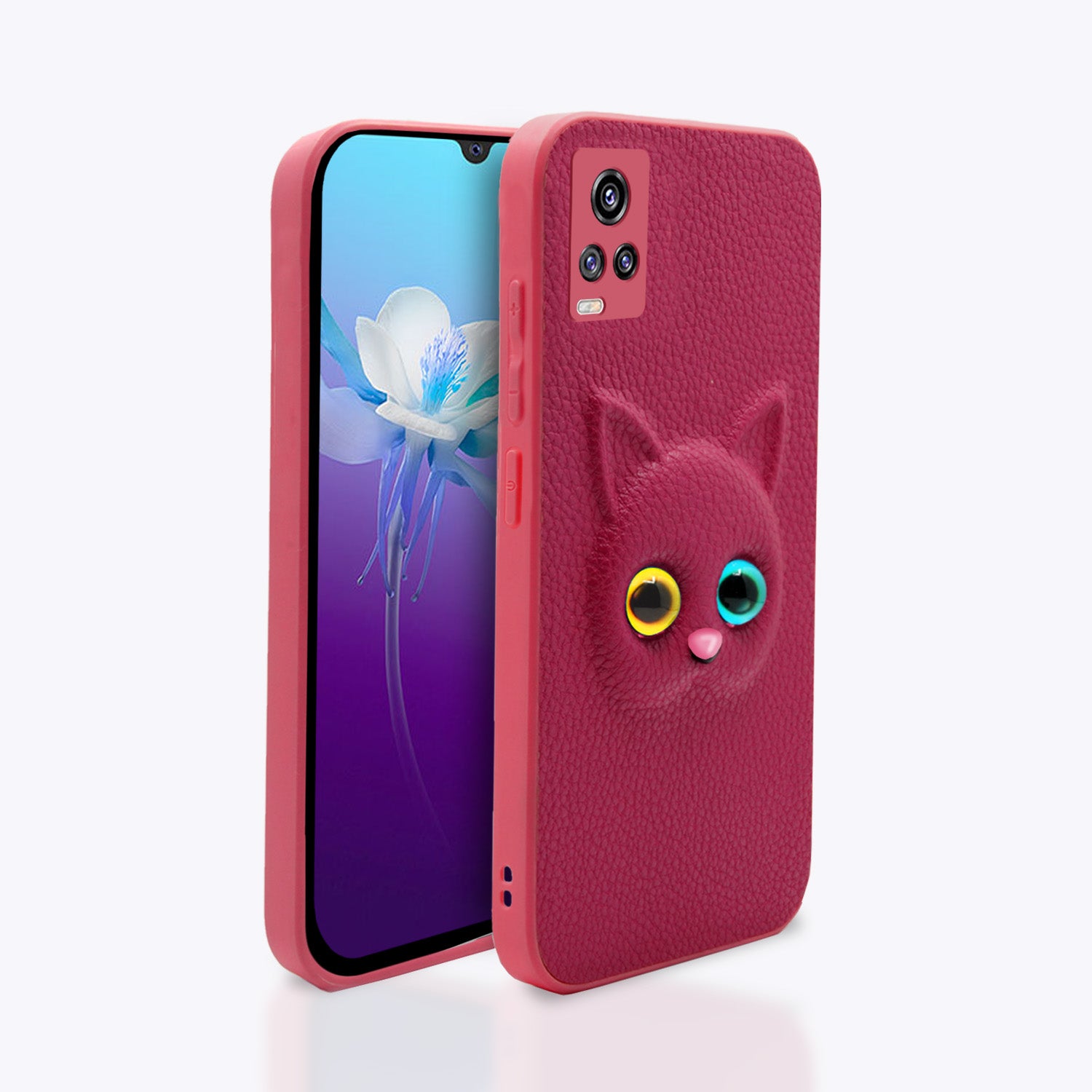 Vivo V20 Kitty Back Cover -Pink
