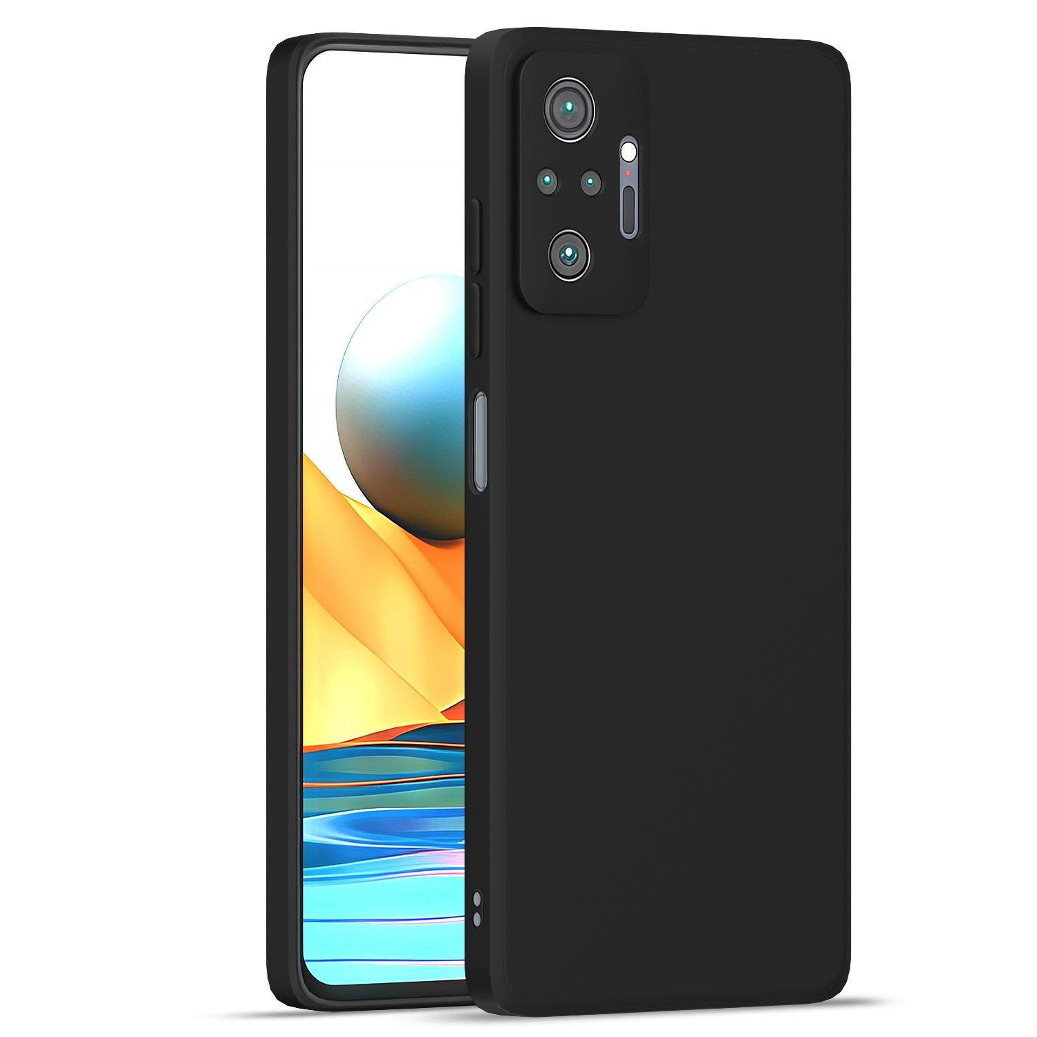 Pikkme Mi Redmi Note 10 Pro / Note 10 Pro Max Soft Matte Liquid Silicone Back Cover - Black