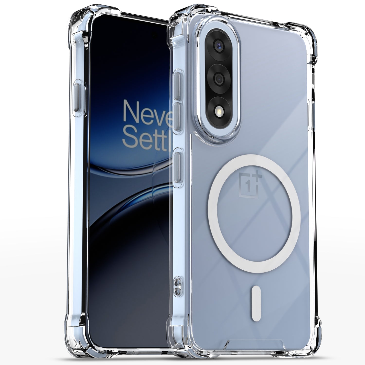 Pikkme OnePlus Nord 5 5G Mag-Safe Shockproof PC + TPU Back Cover (Transparent)