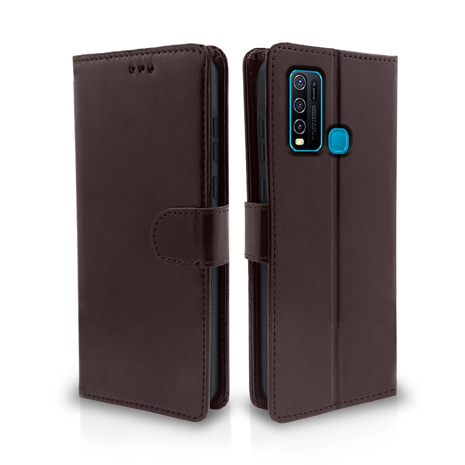 Vivo Y30 Coffee Vintage Flip Cover