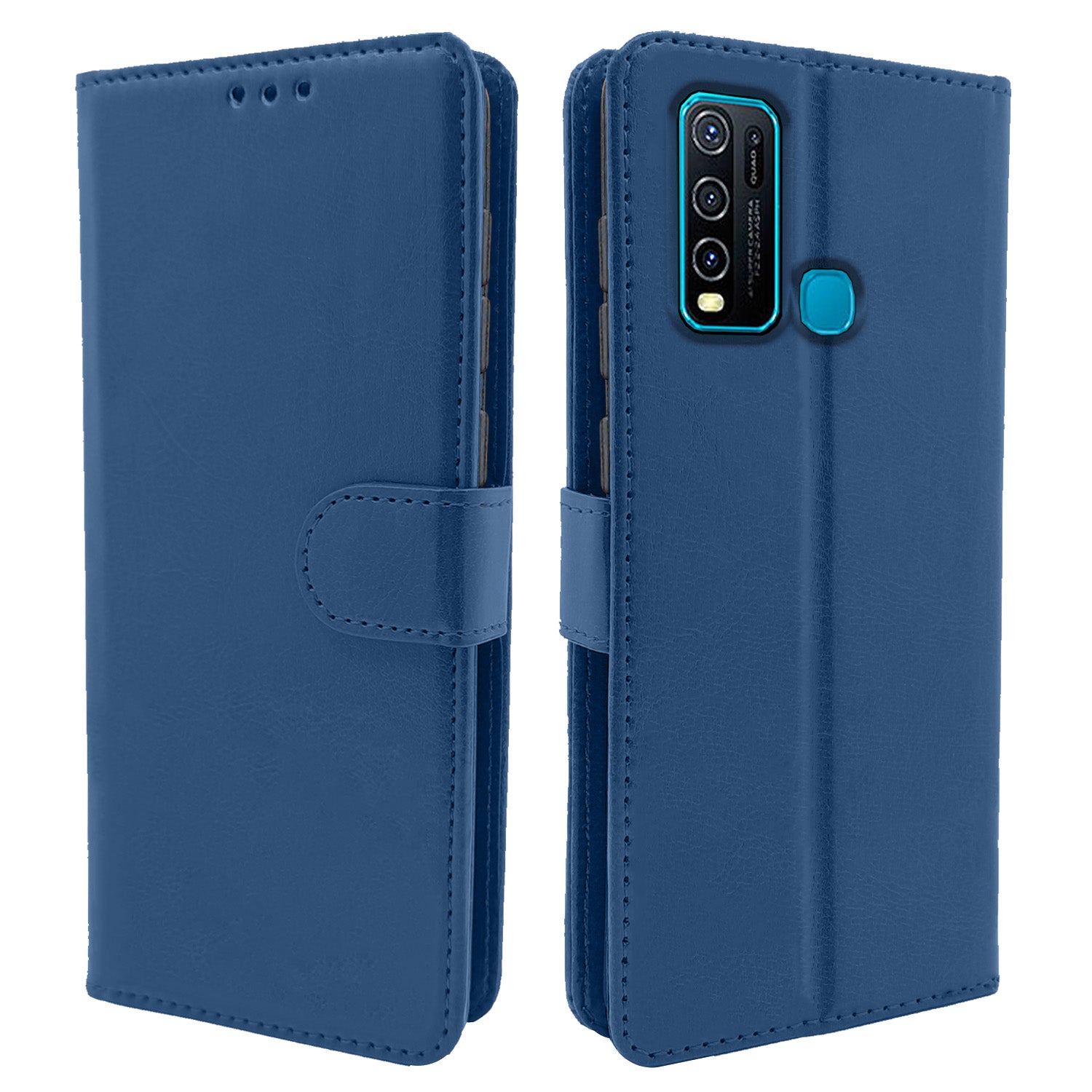 Vivo Y30 Blue Vintage Flip Cover