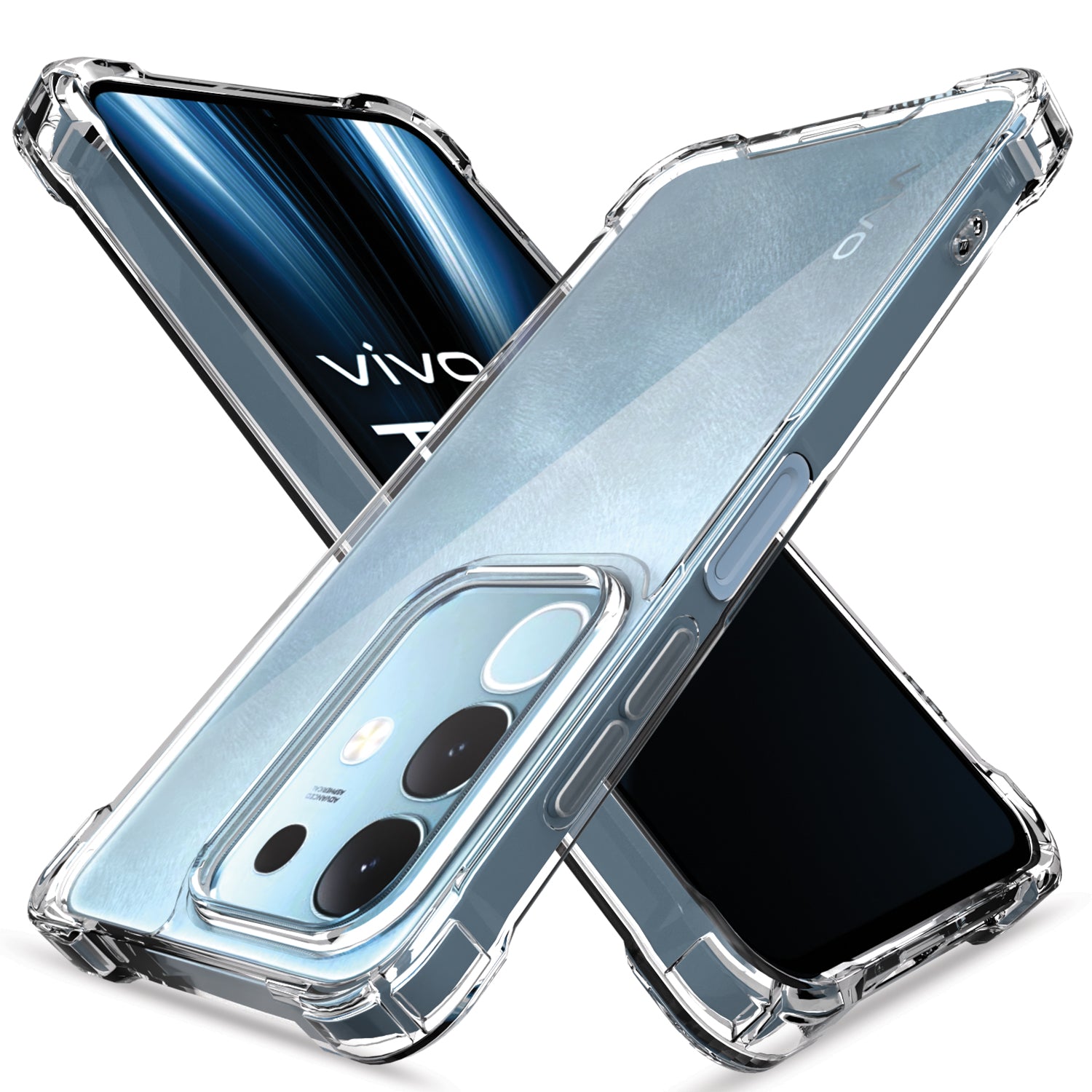 Pikkme Vivo T4x 5G PC + TPU Clear Transparent Back Cover (Transparent)