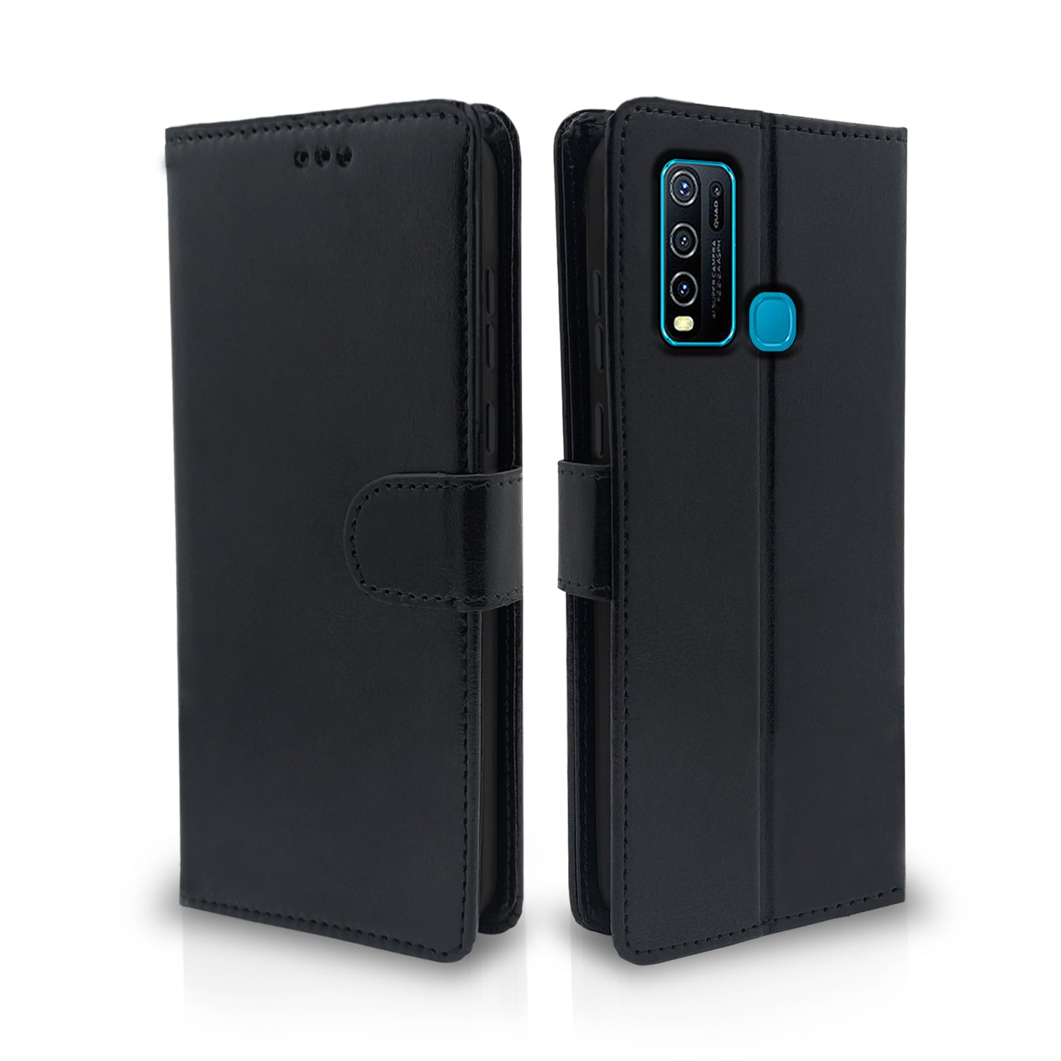 Vivo Y30 Black Vintage Flip Cover
