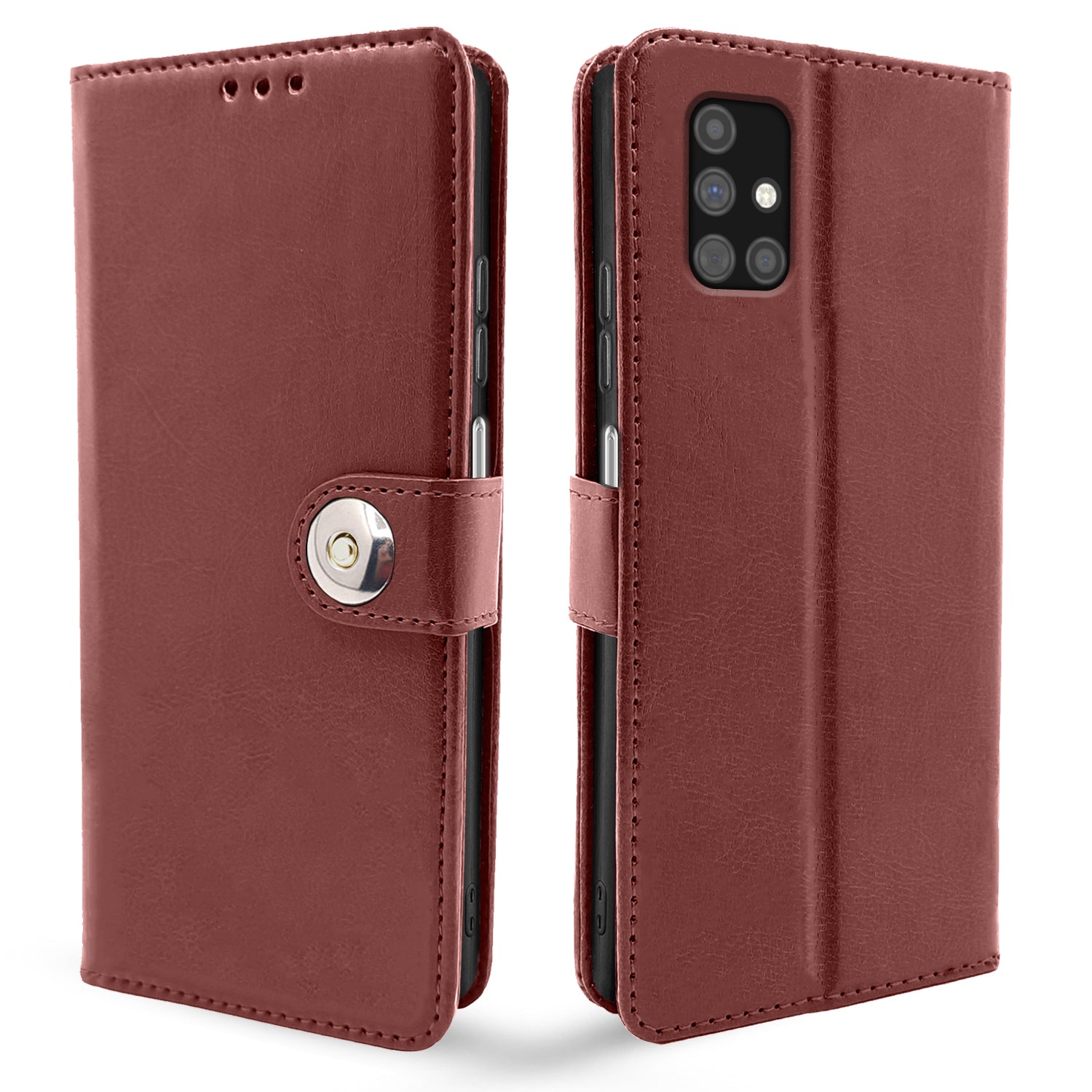 Samsung Galaxy M31S Button Flip Cover -Brown