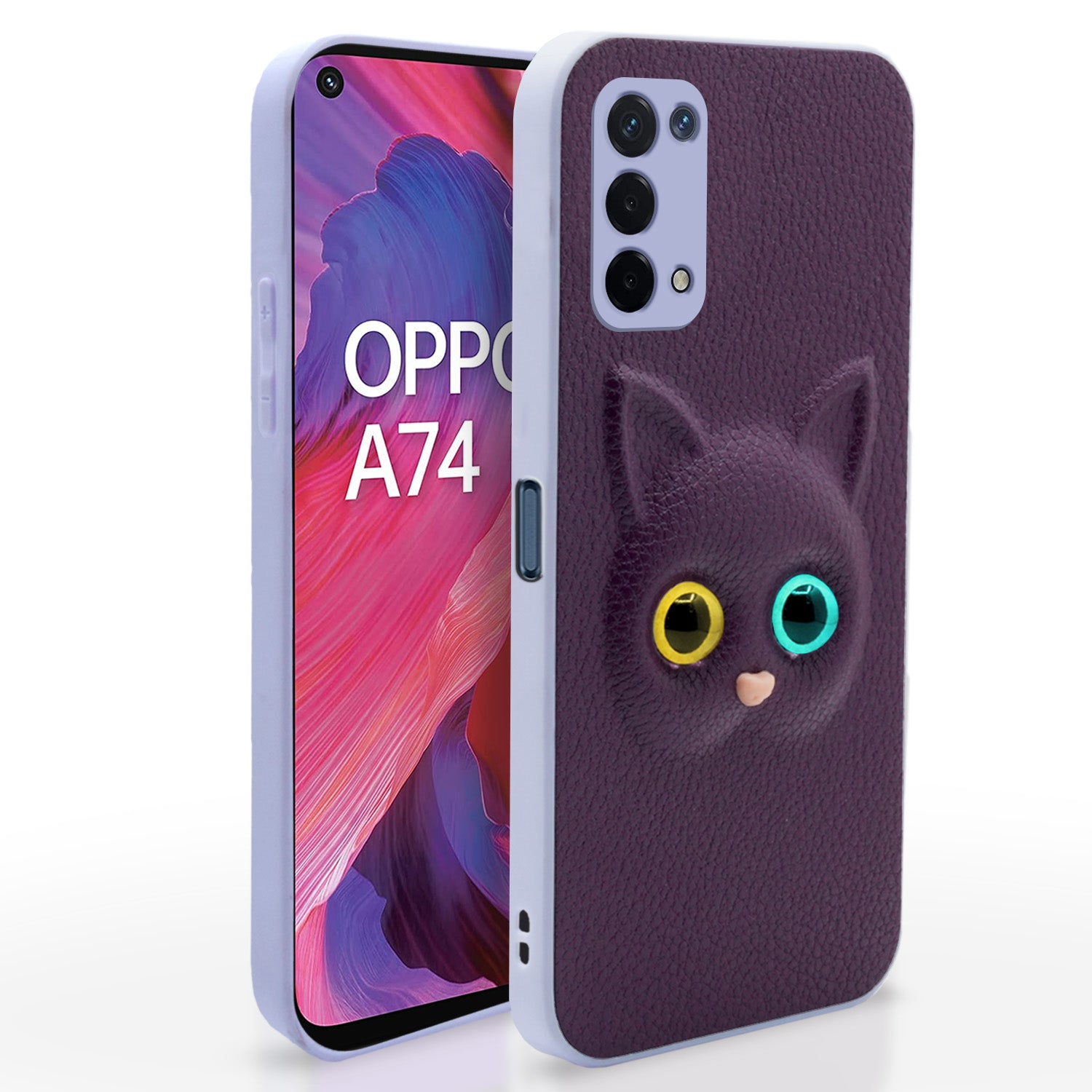 Oppo A74 5G Kitty Back Cover -Purple