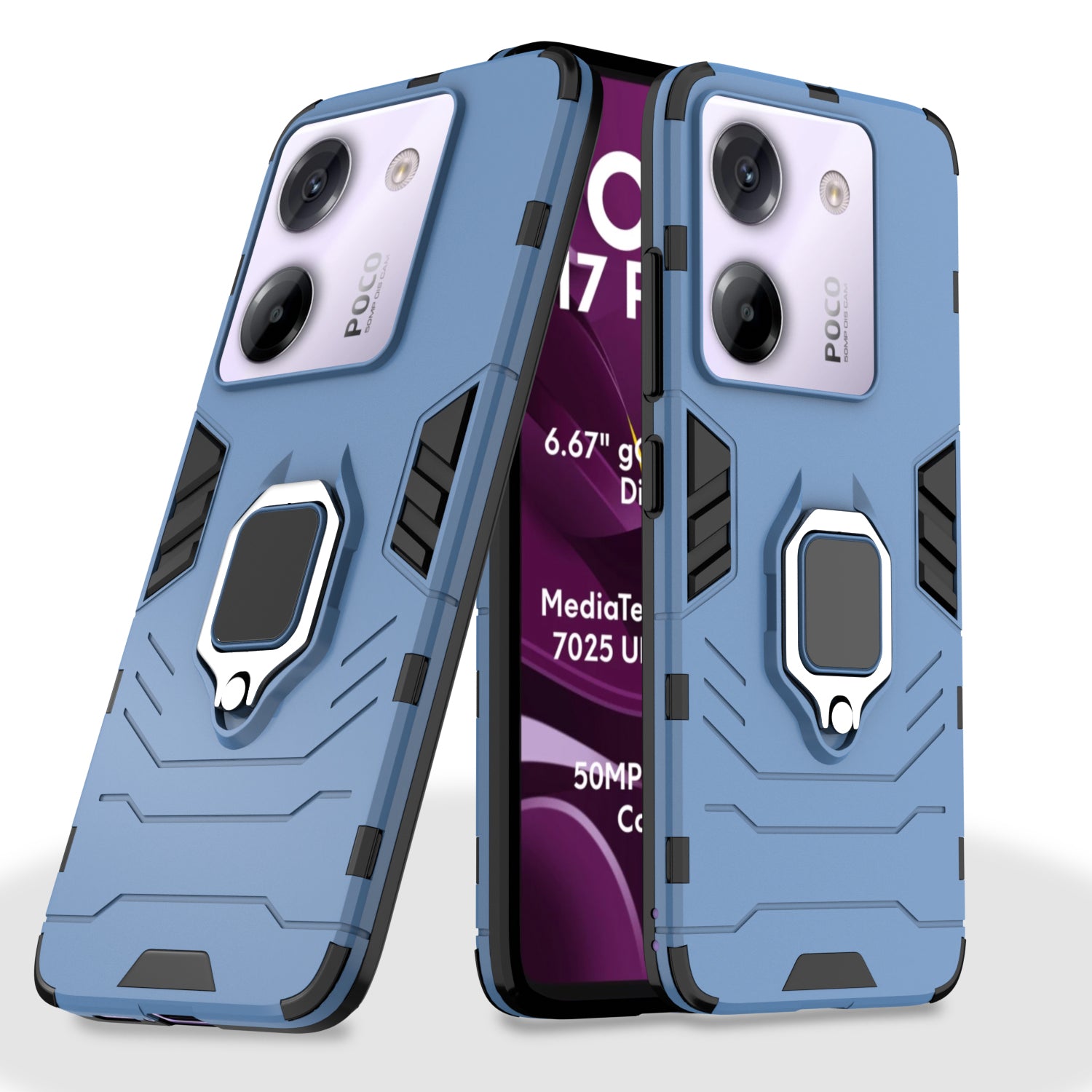 Pikkme Poco M7 Pro 5G D5 Tough Armor Back Cover - Blue