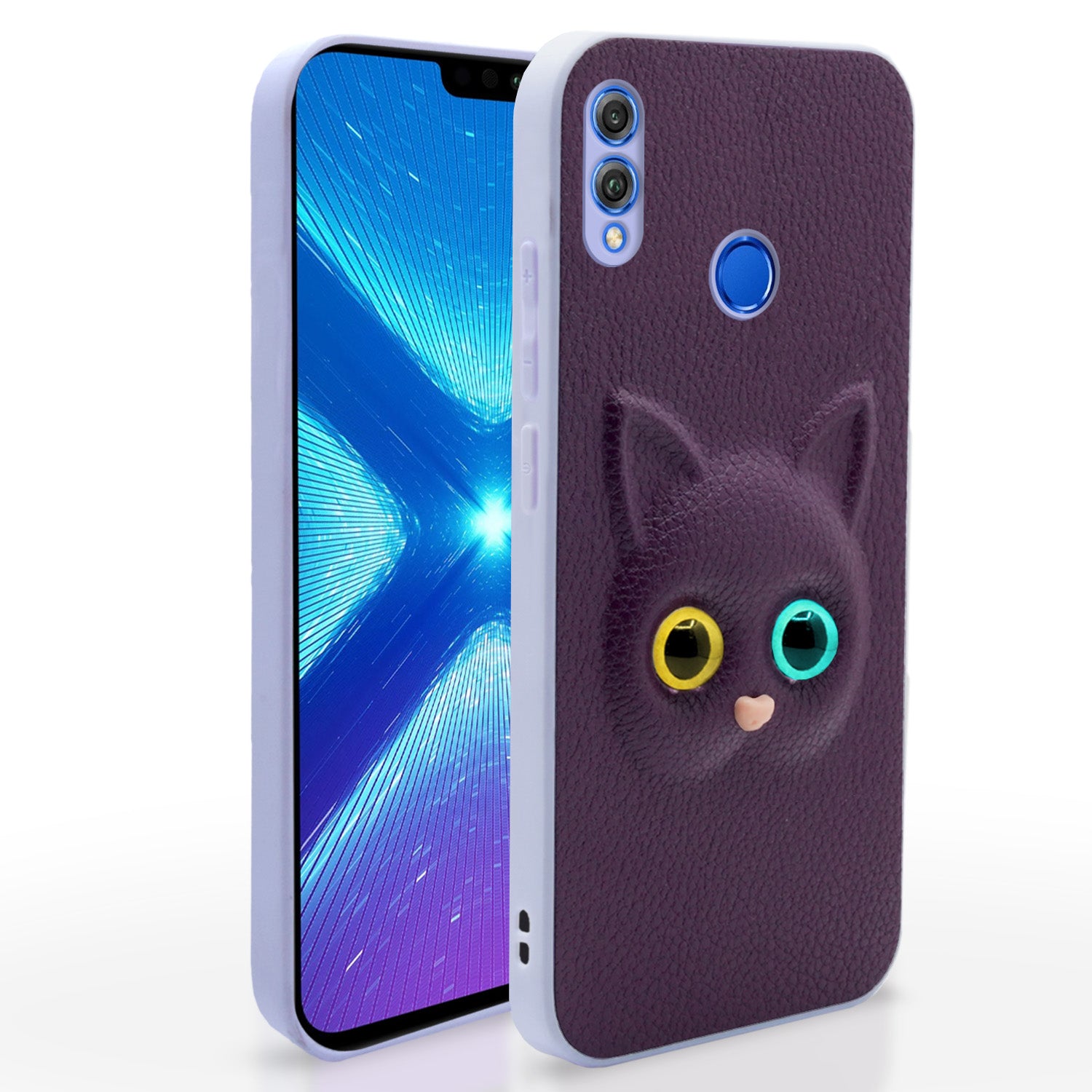 Honor 8X Kitty Back Cover -Purple