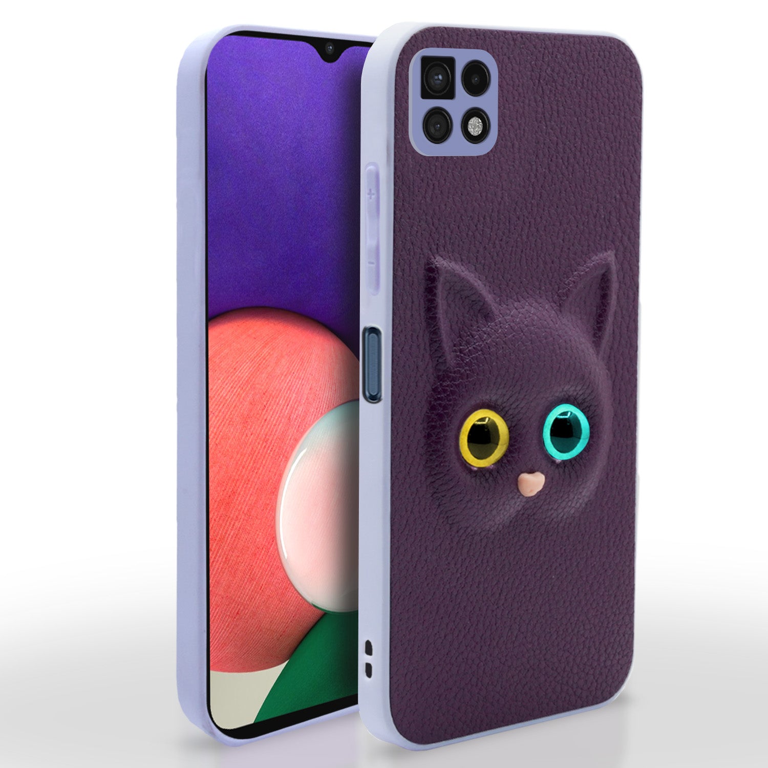 Samsung Galaxy A22 5G / F42 5G Kitty Back Cover -Purple