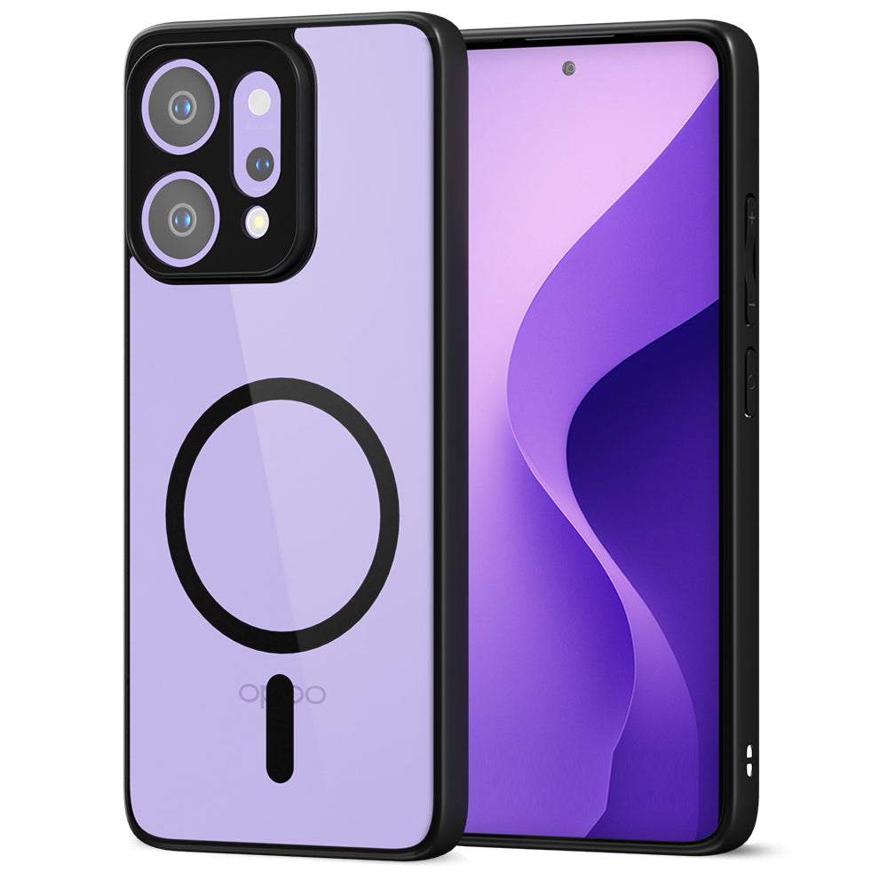 Pikkme Oppo Reno 14 Pro 5G Eagle 2 Mag-Safe Shockproof Hard Transparent Back Cover (Black)