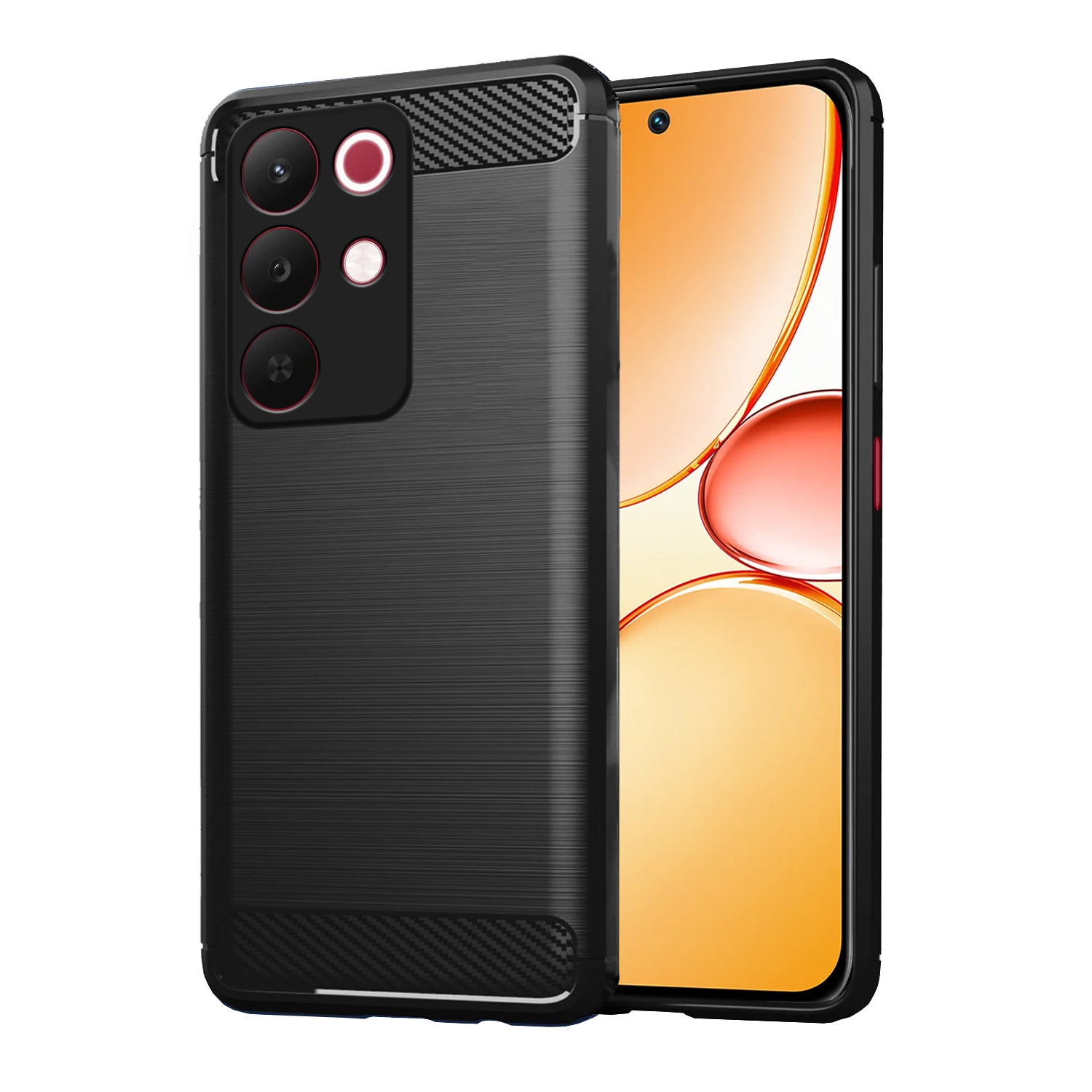 Pikkme Realme 15x 5G / C85 5G Hybrid Carbon Fiber Back Cover - Black