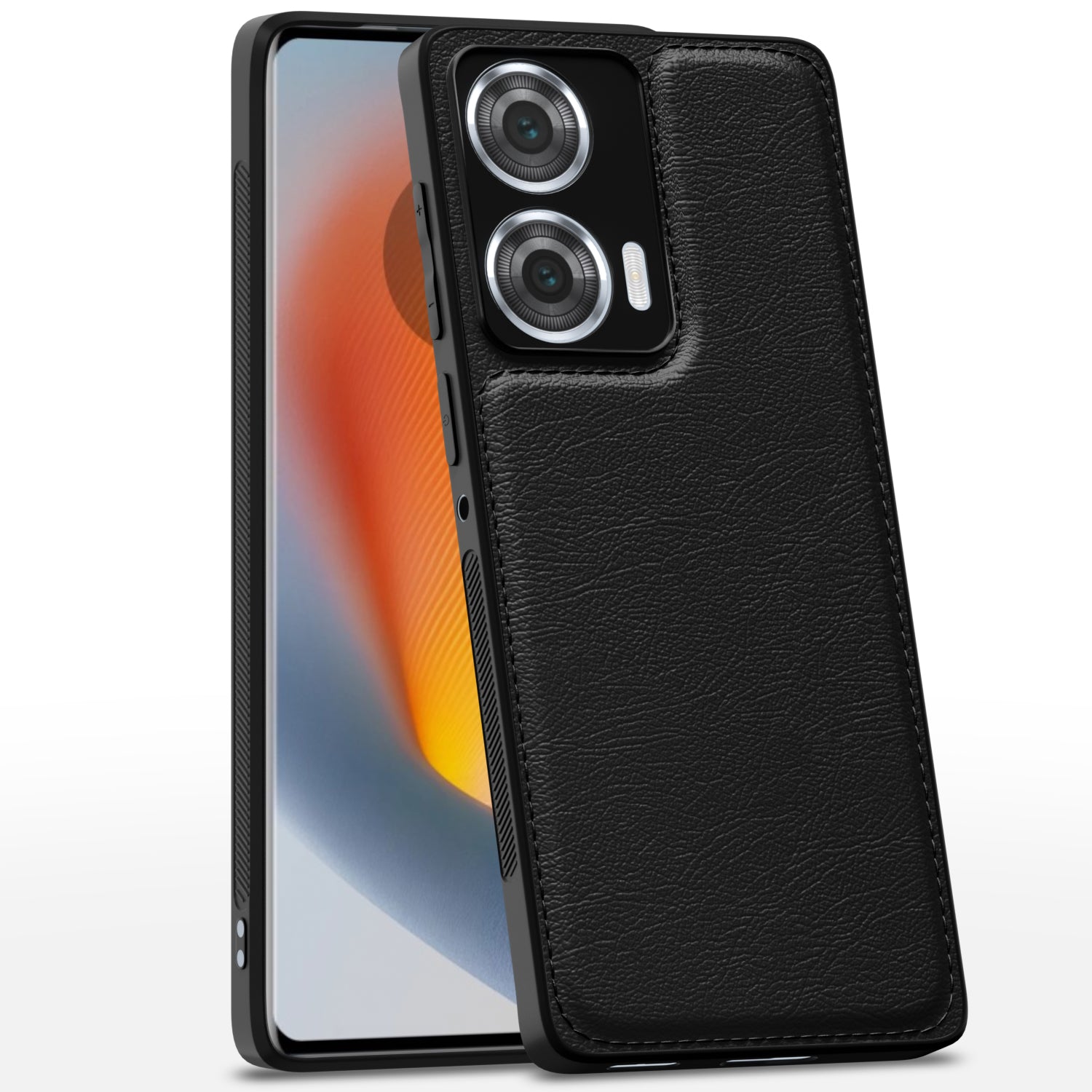 Moto Edge 50 Fusion 5G LeatherBack Back Cover – Black