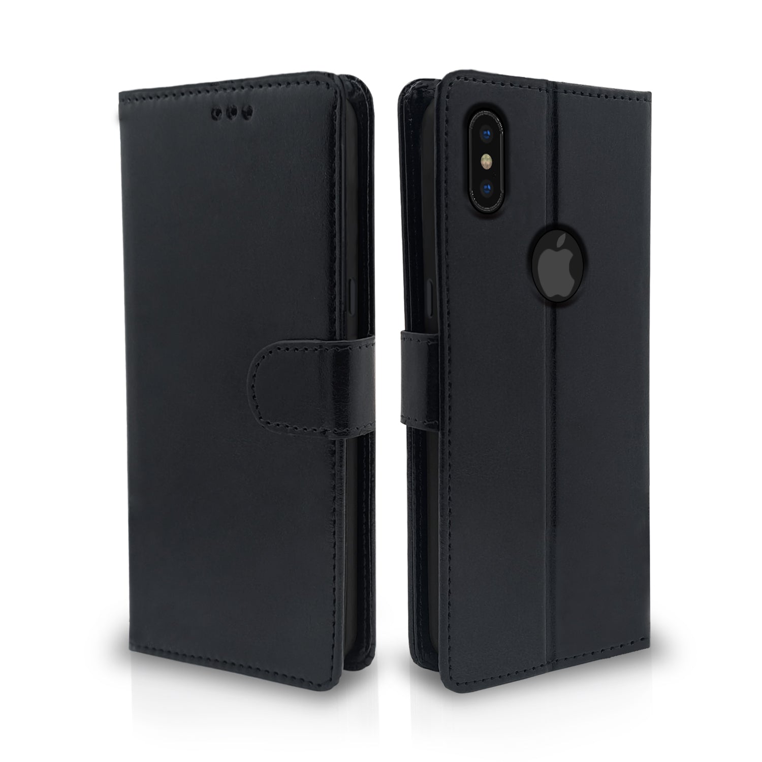 Pikkme iPhone X/Xs Vintage Flip Cover | Black