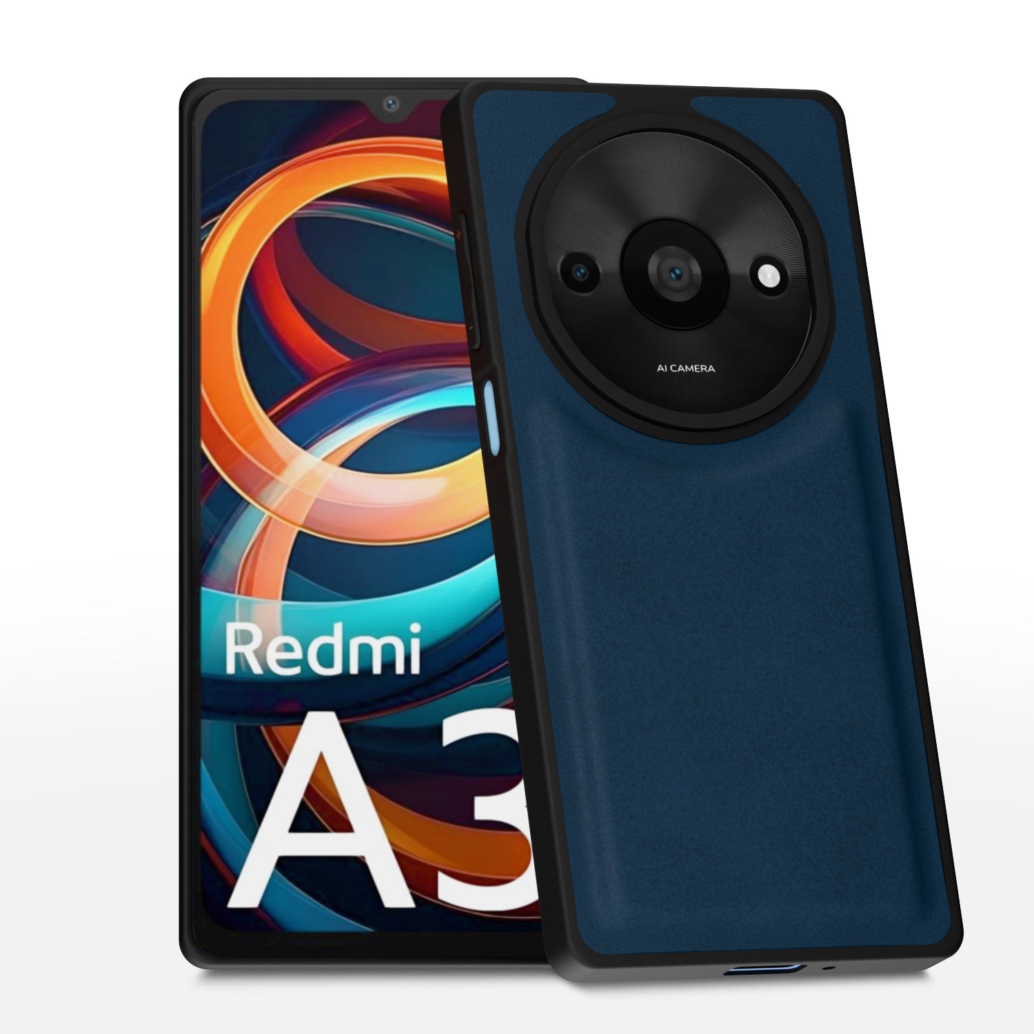 Redmi A3 (2024) / Redmi A3x / Poco C61 Premium Leather Back Cover by Pikkme - Blue