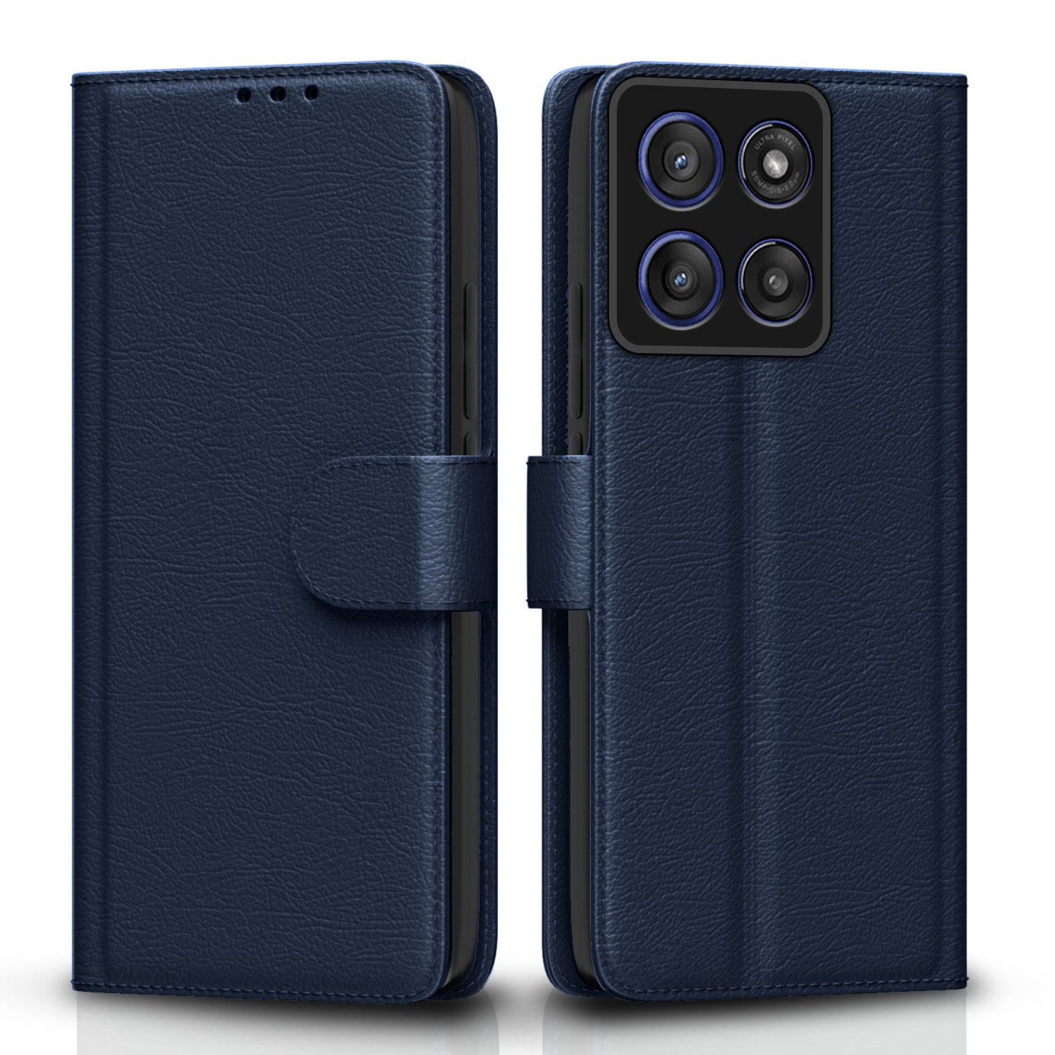 Pikkme Motorola Moto Edge 60 Pro 5G Vintage Flip Cover (Blue)