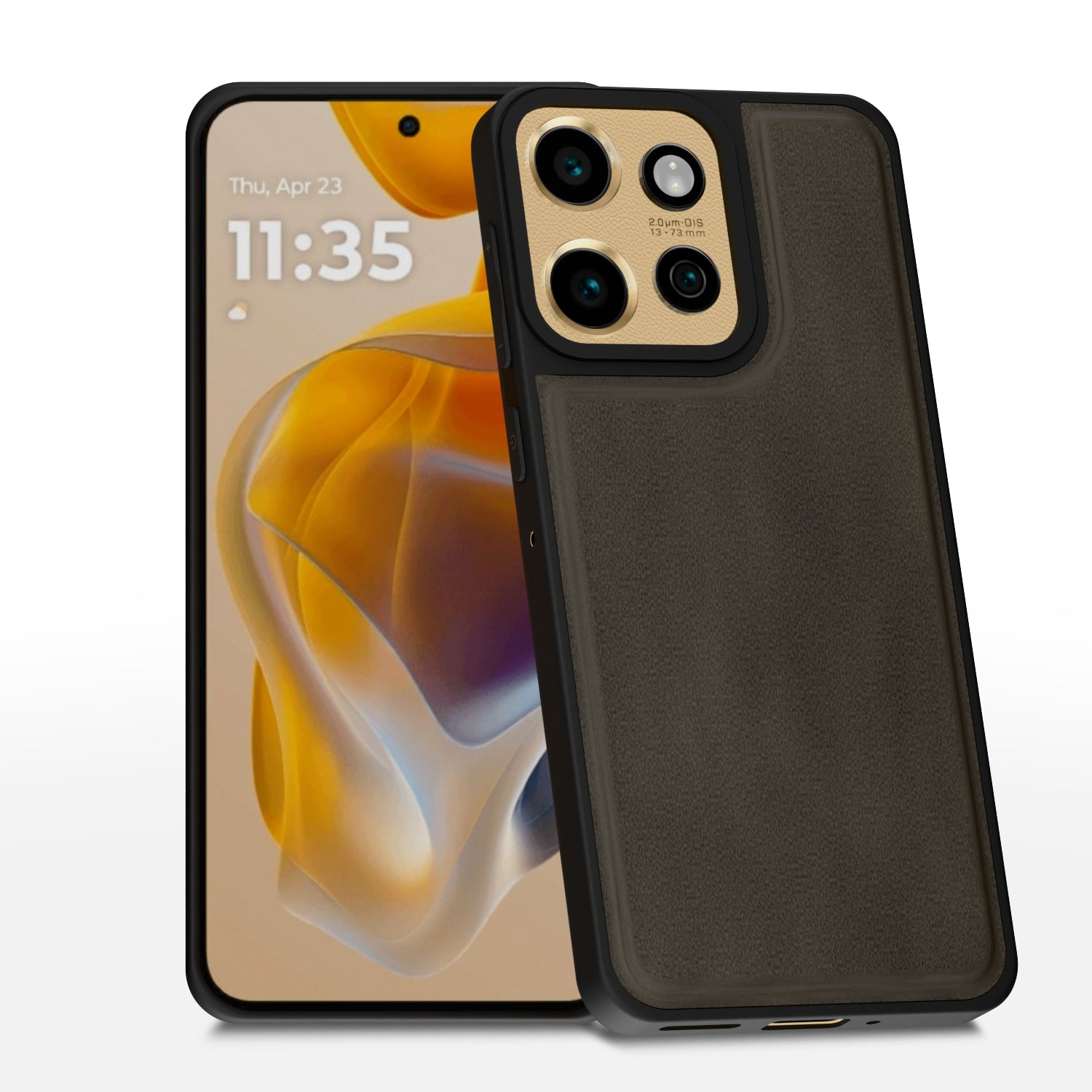 Motorola Moto Edge 50 Neo 5G Premium Leather Back Cover by Pikkme - Brown