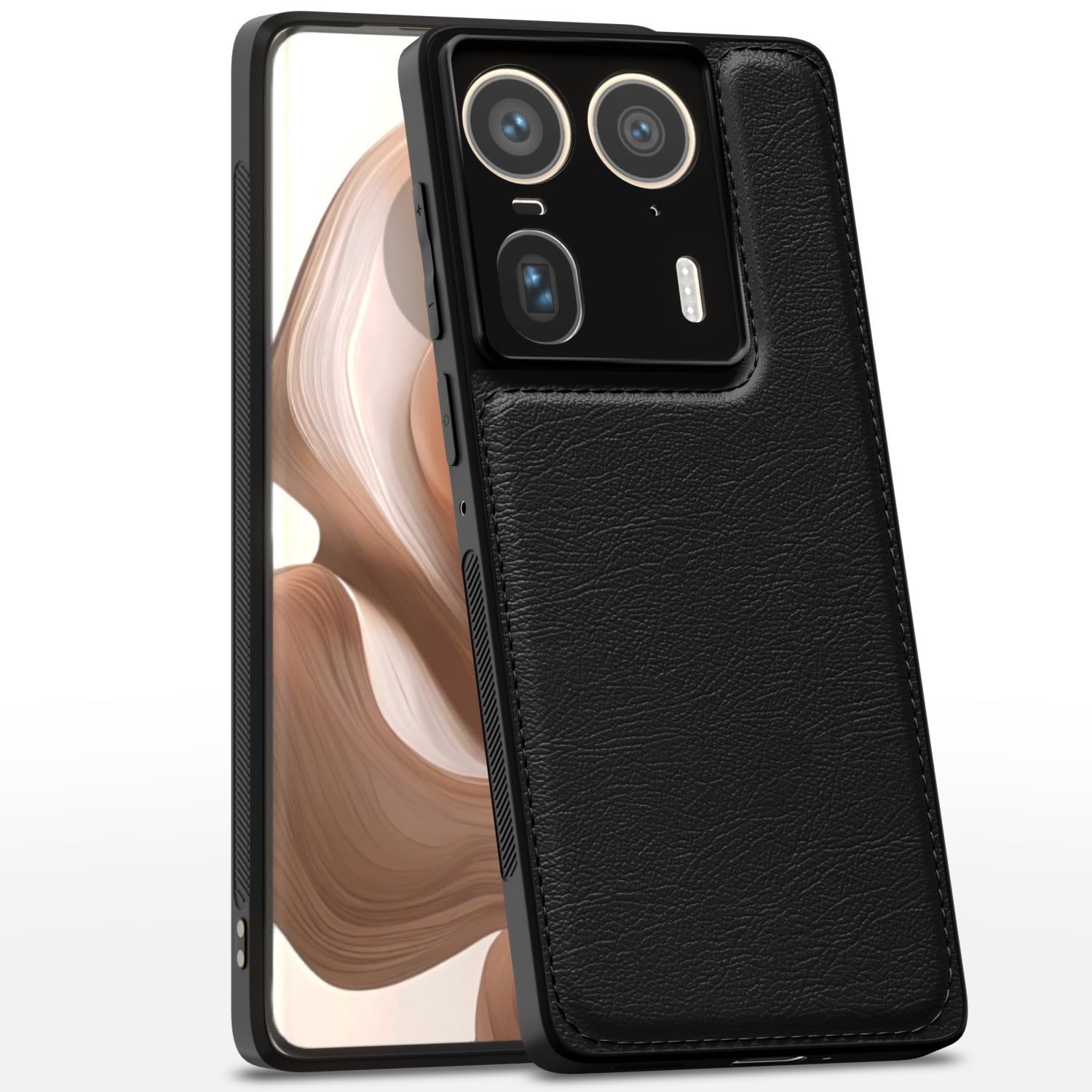 Moto Edge 50 Ultra 5G LeatherBack Back Cover – Black