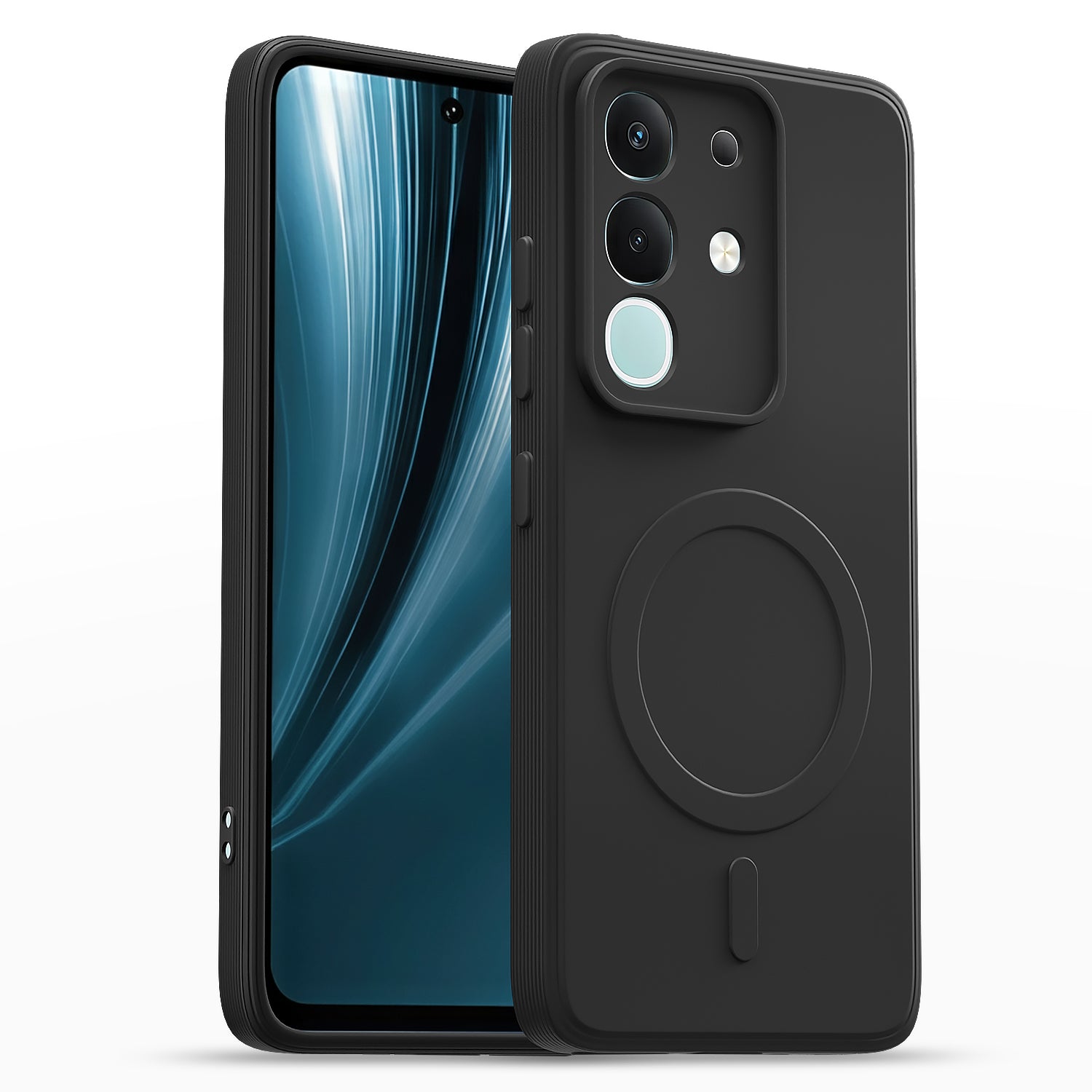 Pikkme Vivo T4x 5G / iQOO Z10x 5G / Vivo Y31 Pro 5G Matte Silicone Mag-Safe Style logo - not mag-safe compatible Back Cover - Black