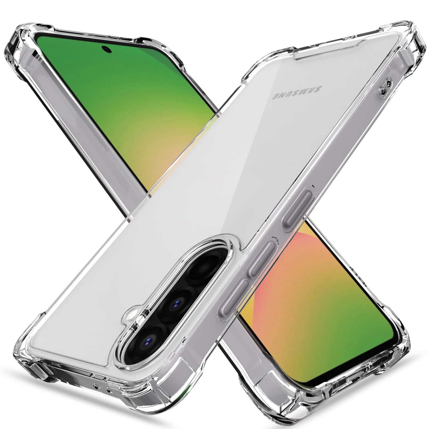 Pikkme Samsung Galaxy A56 5G PC + TPU Crystal Clear Transparent Back Cover (Transparent)