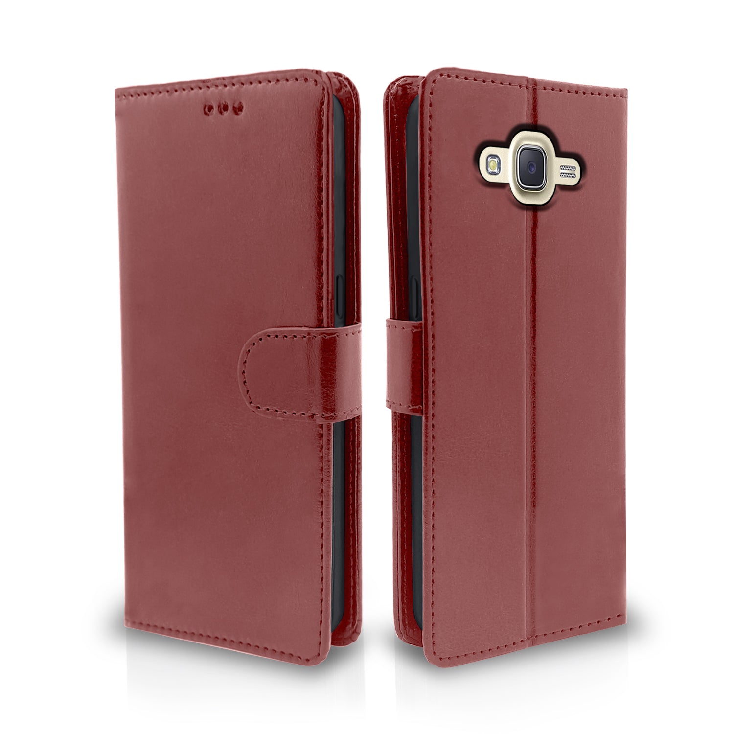 Pikkme Samsung Galaxy J7 2015 Brown Vintage Flip Cover