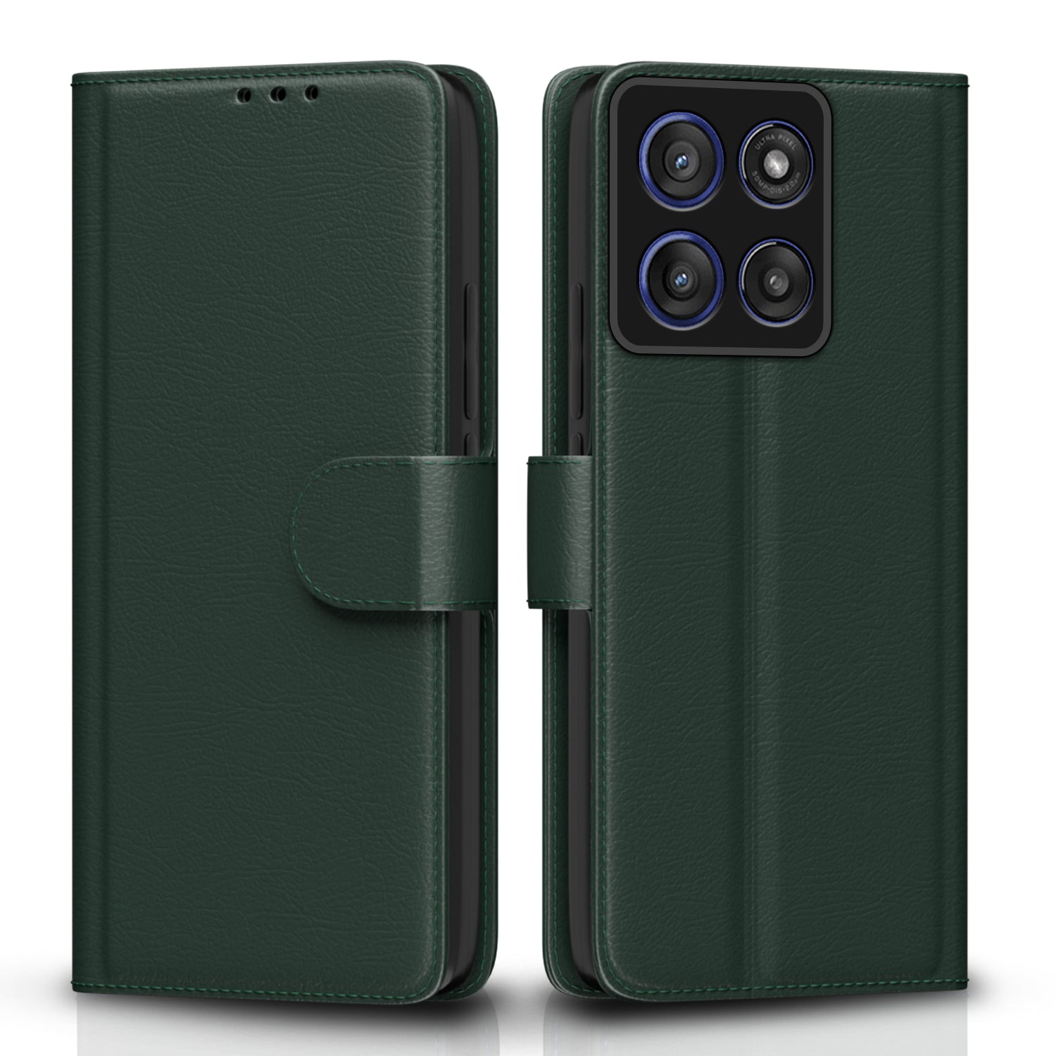 Pikkme Motorola Moto Edge 60 Pro 5G Vintage Flip Cover (Green)