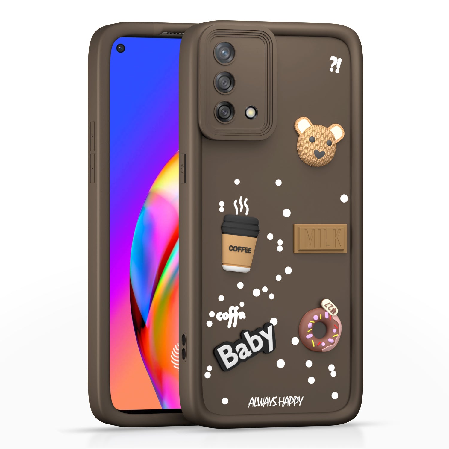 Pikkme Oppo F21 Pro 5G / F21s Pro 5G Cute Fun Cartoon 3D Bear Coffee Back Cover (Black)