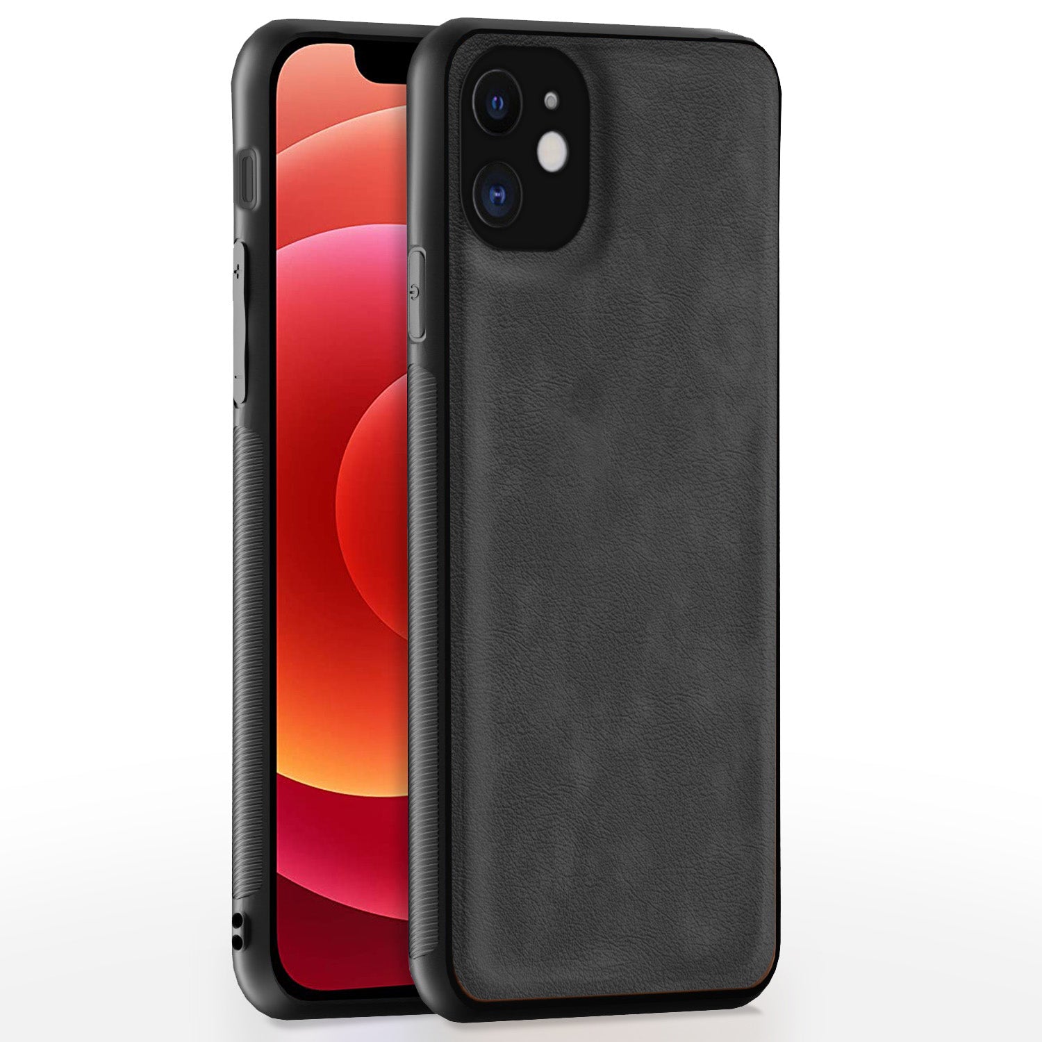 iPhone 12 Leather Back Cover – Grey
