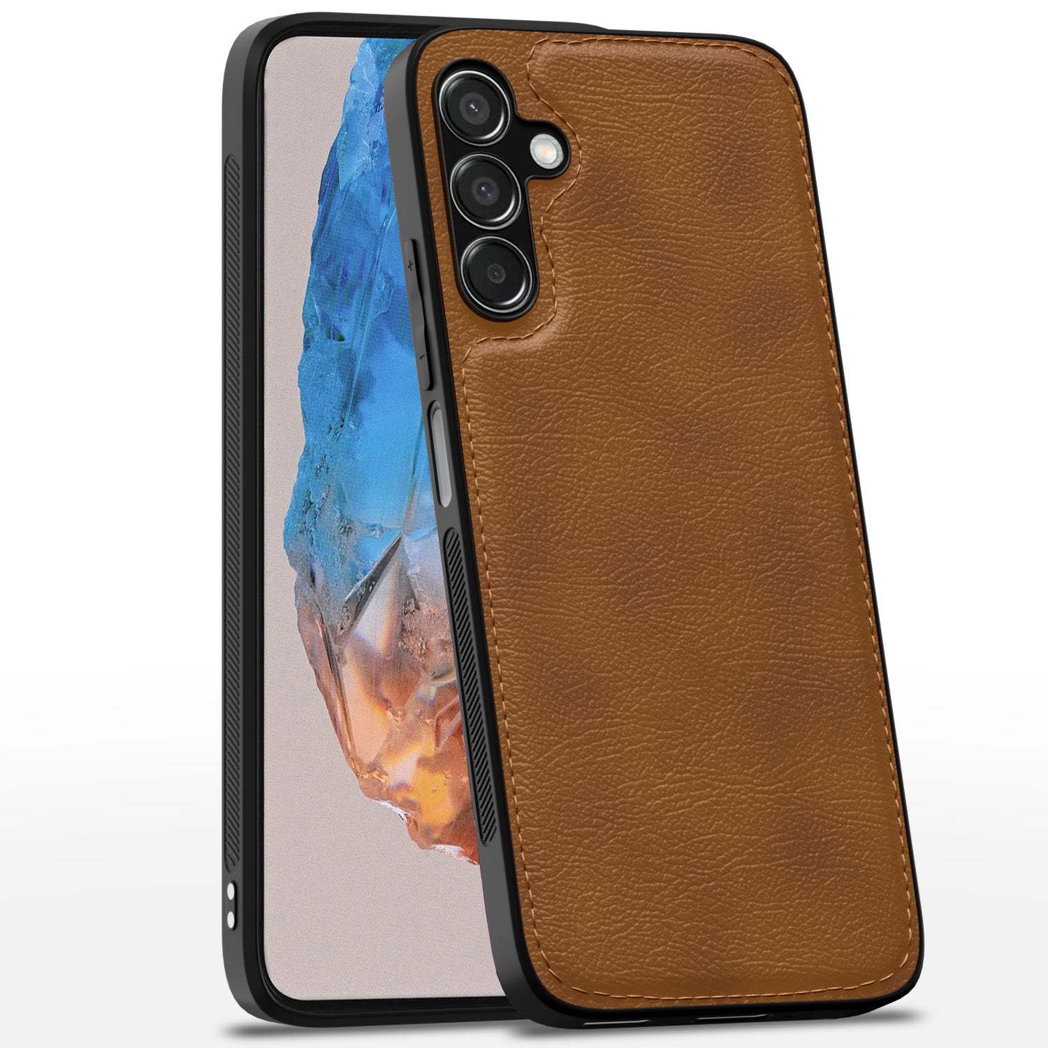 Samsung Galaxy M35 5G Leather Back Cover – Brown