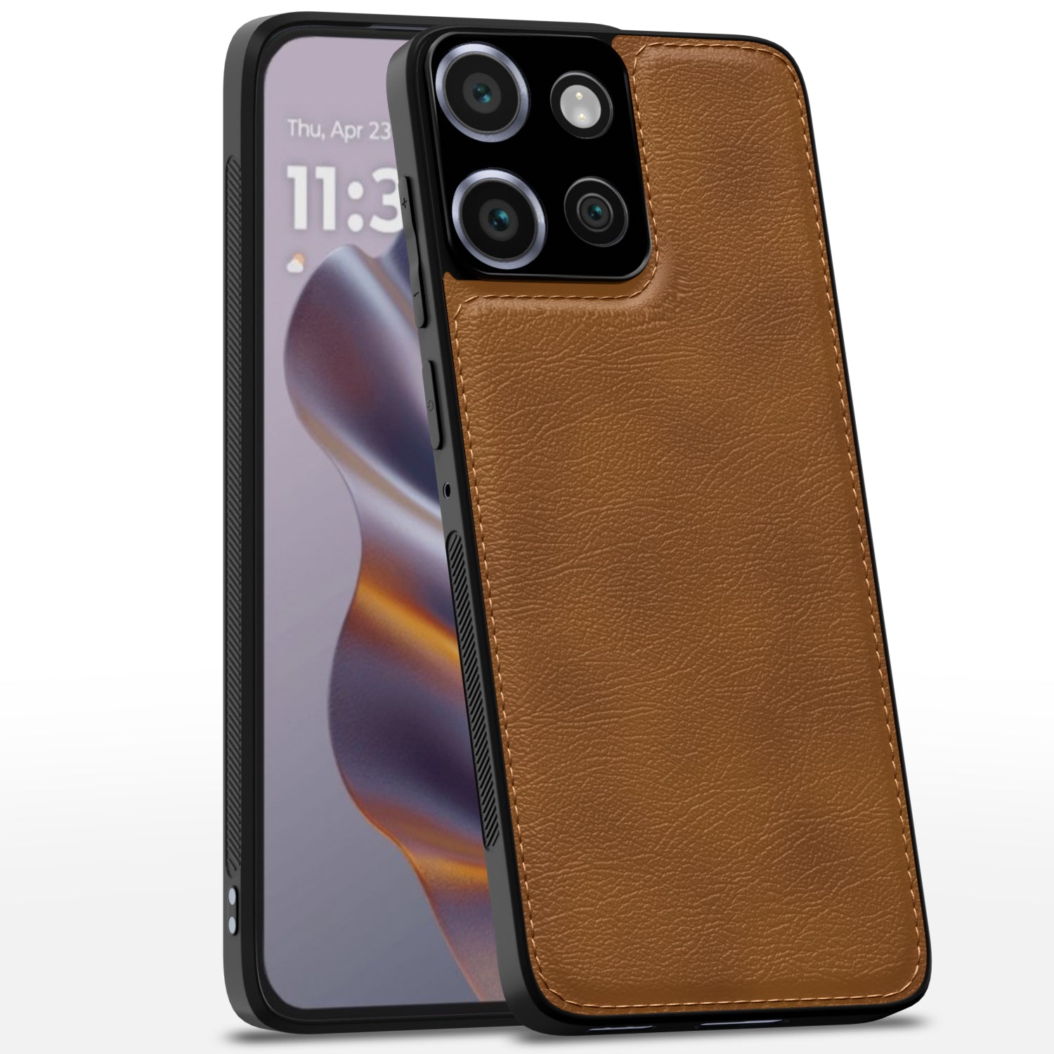 Moto Edge 50 5G LeatherBack Back Cover – Brown