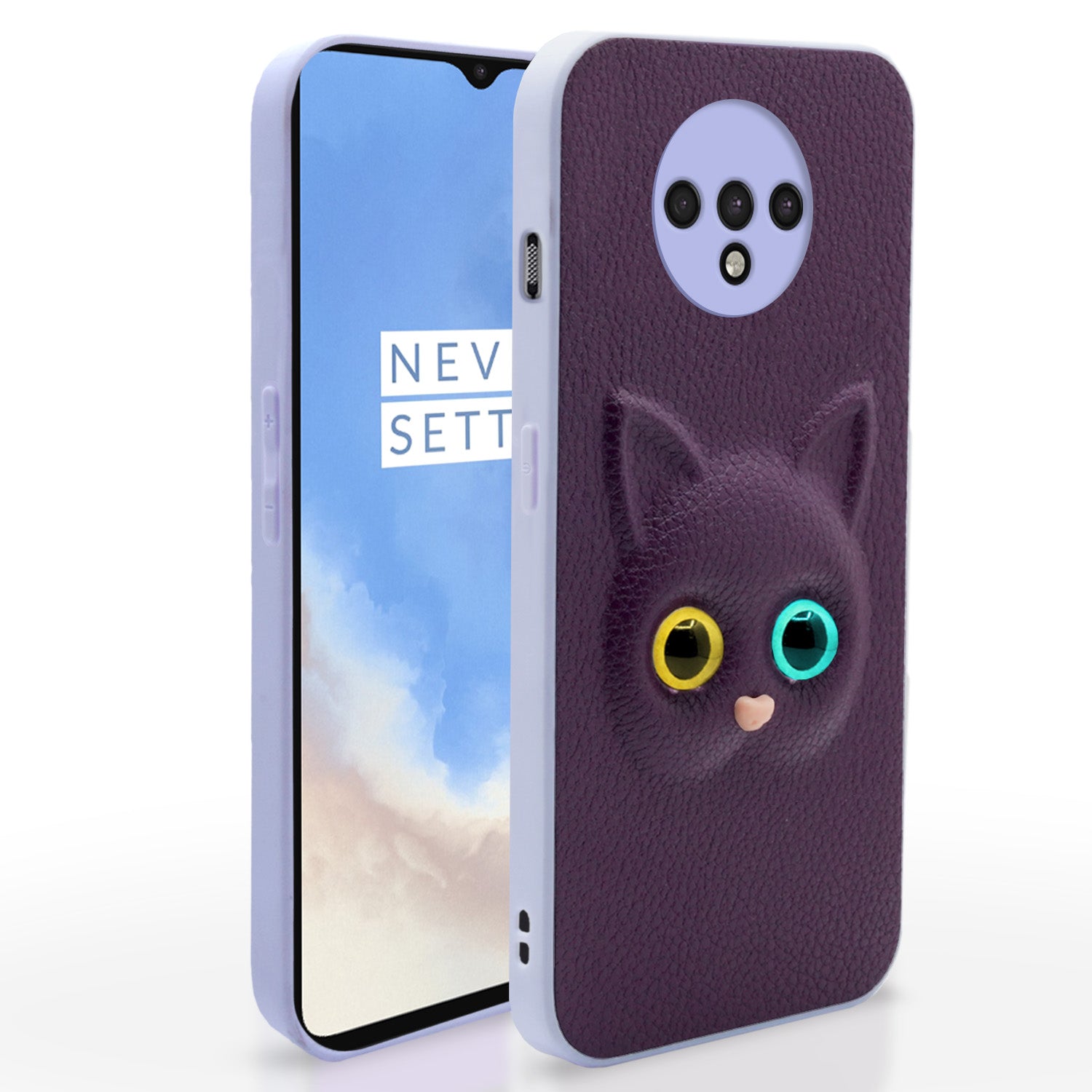 Oneplus 7T Kitty Back Cover -Purple