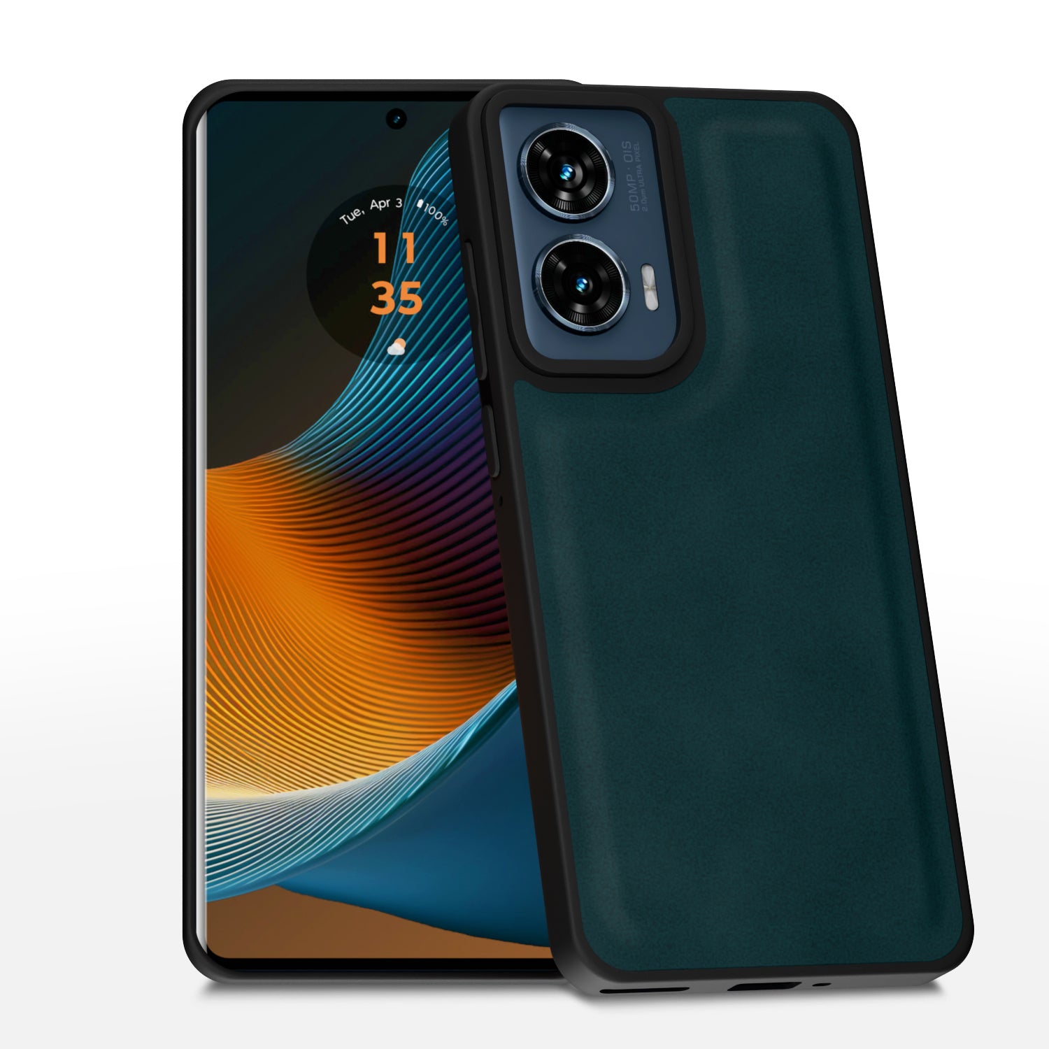 Motorola Moto Edge 50 Fusion 5G Premium Leather Back Cover by Pikkme - Green