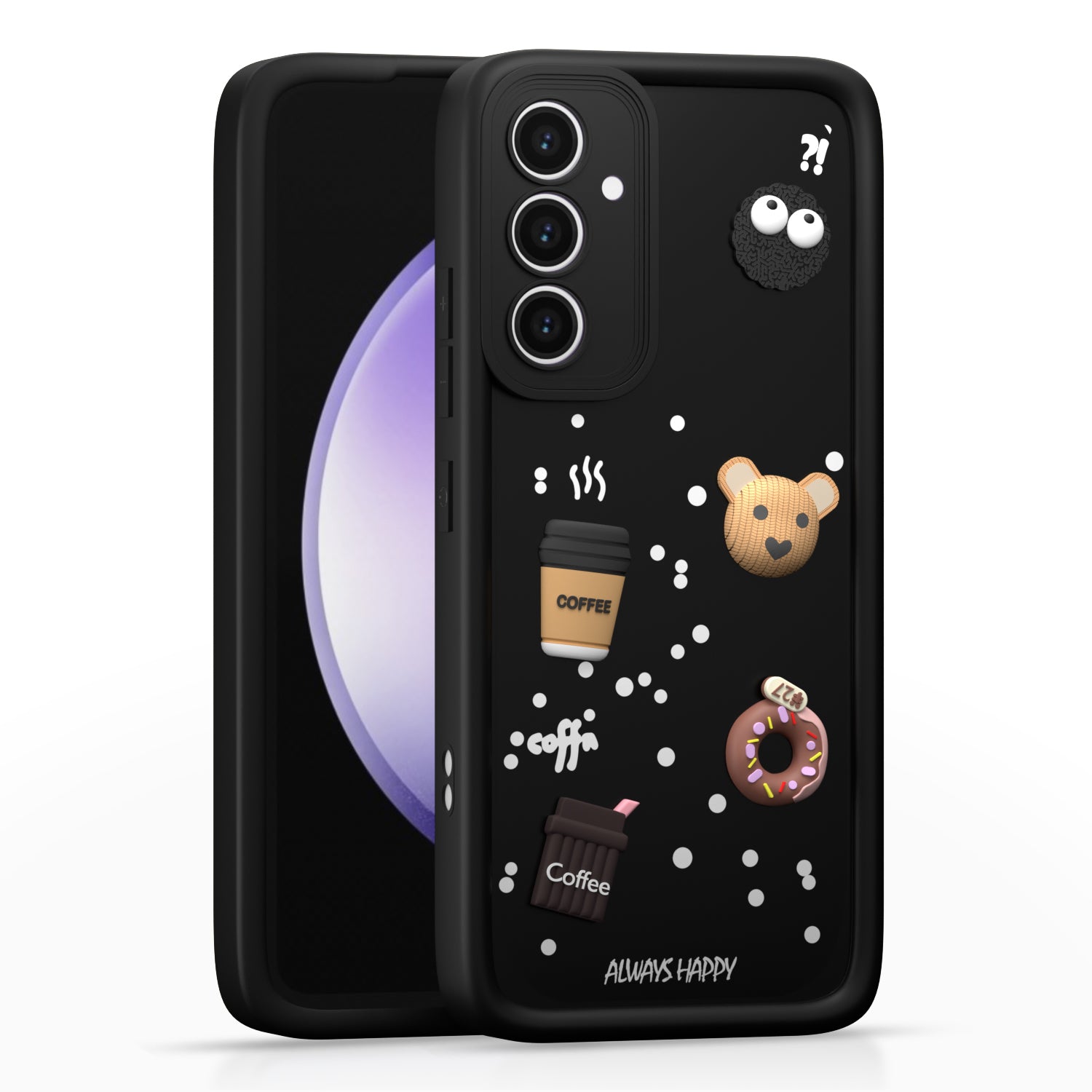 Pikkme sams23fe5g Cute Fun Cartoon 3D Bear Silicone Back Cover - Black
