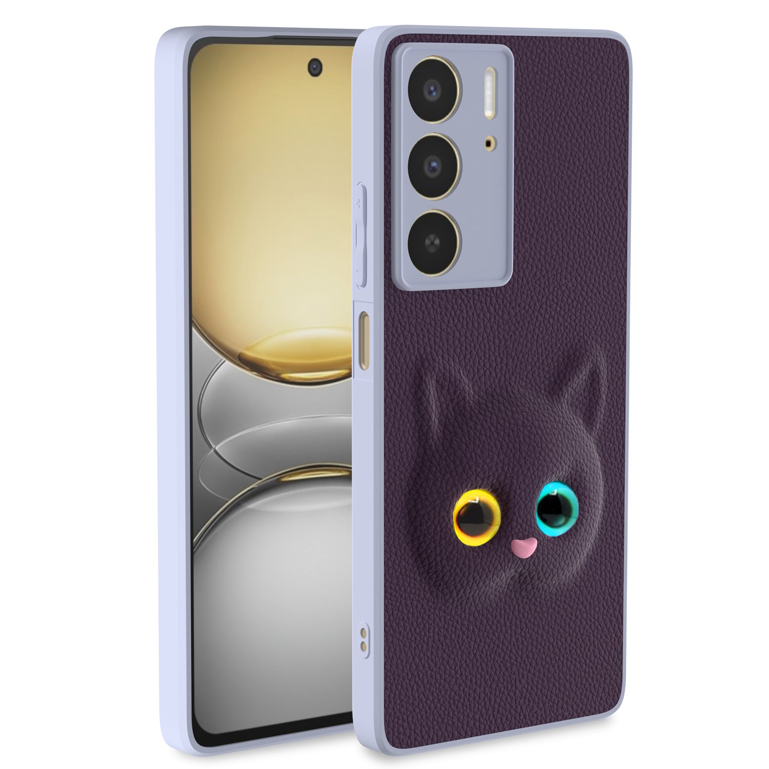 Pikkme Realme C75 Kitty Back Cover (Purple)