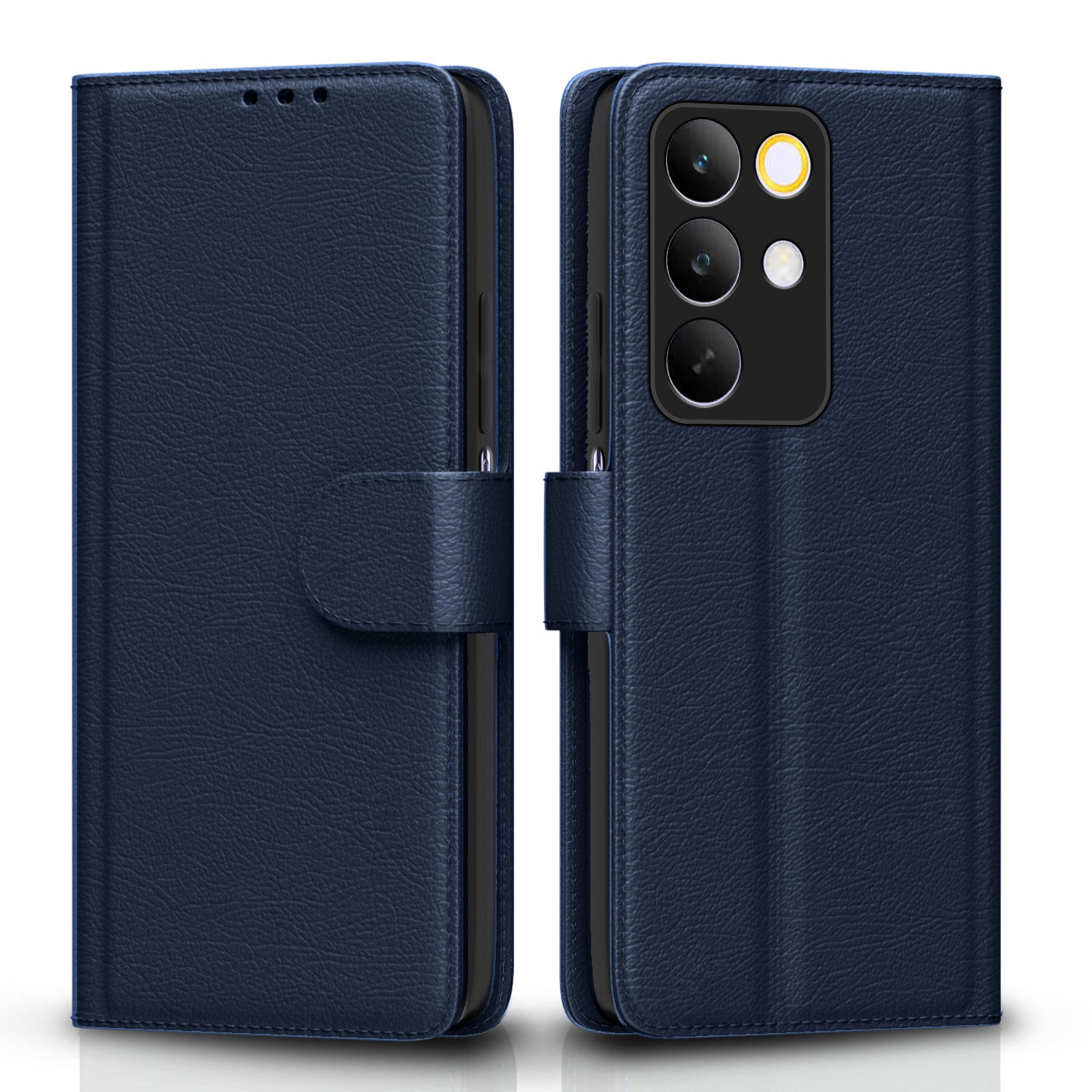 Pikkme Realme C85 5G Premium Leather Finish Vintage Flip Cover - Blue