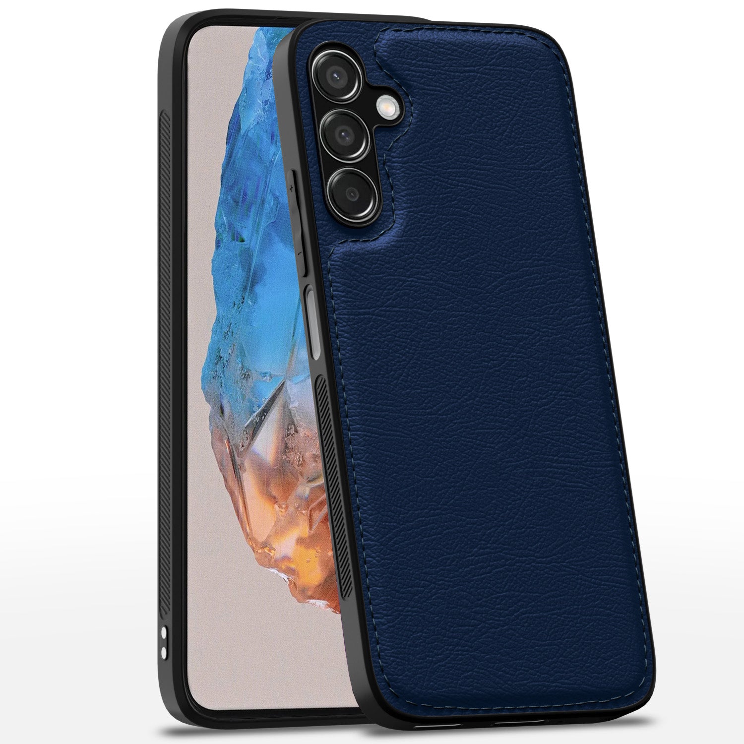 Samsung Galaxy M35 5G Leather Back Cover – Blue