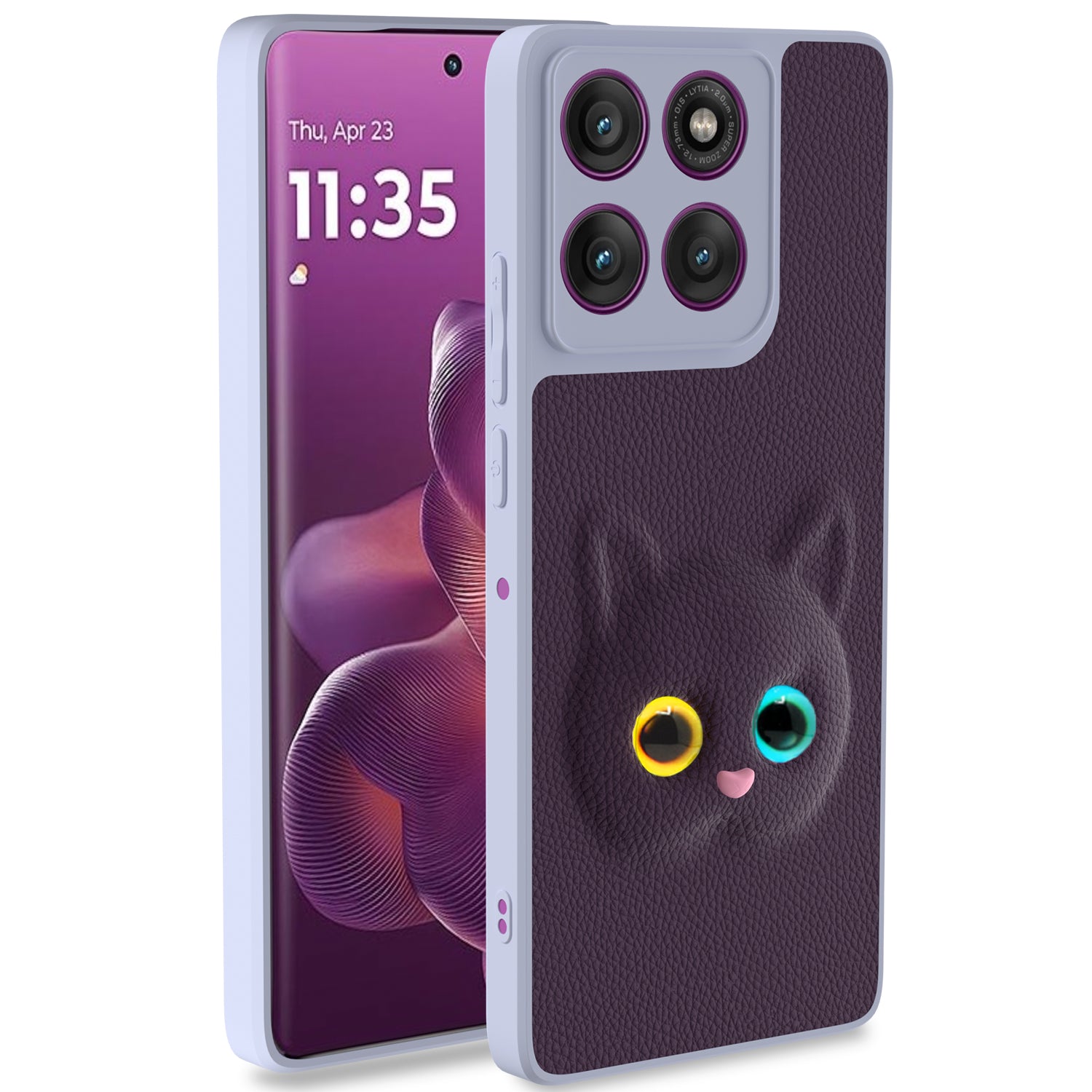 Pikkme Motorola Moto Edge 60 Pro 5G kitty Back Cover - Purple