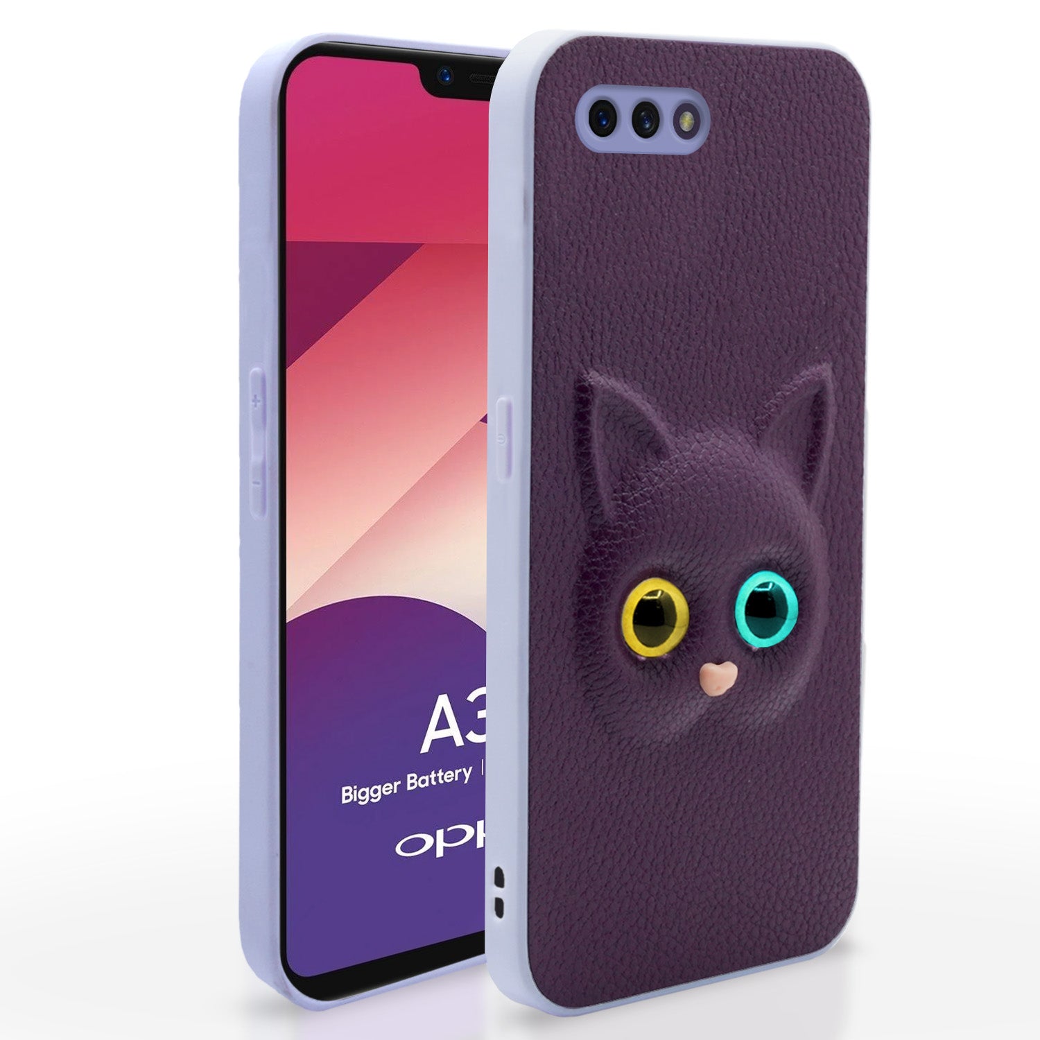 Oppo A3s / Realme C1 Kitty Back Cover -Purple