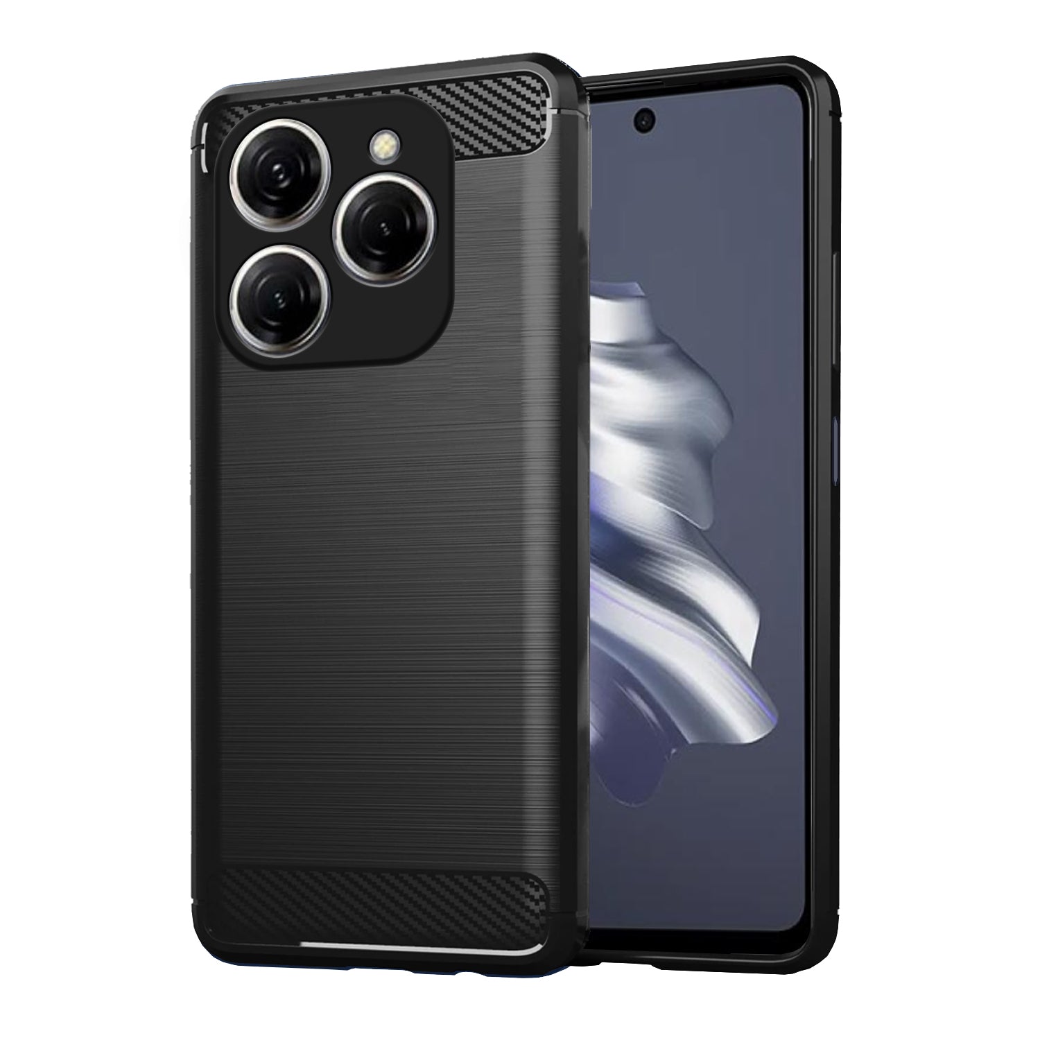 Pikkme Tecno Spark 20 Pro Hybrid Carbon Fiber Back Cover - Black