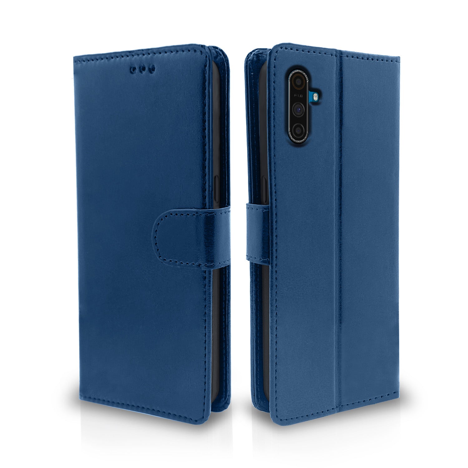 Pikkme Realme C3 Vintage Flip Cover | Blue